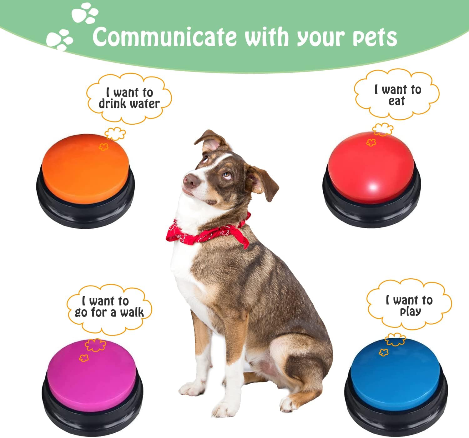 Voice Recording Button for Communication Pet Training Buzzer,30 Second Record&Playback Dog Toy,Voice Recording Clicker for Cat,Puppy,Pet Trainin,Funny Gift for — image 3