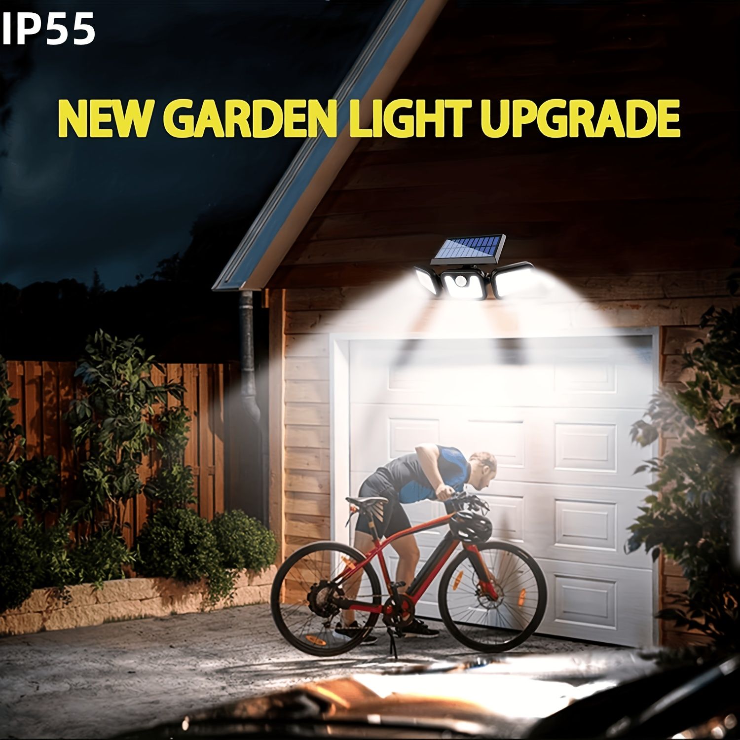 74 LED solar sensor lights with motion sensor, 3 brightness modes, outdoor wall lights, suitable for front door, courtyard, garage, terrace — image 3