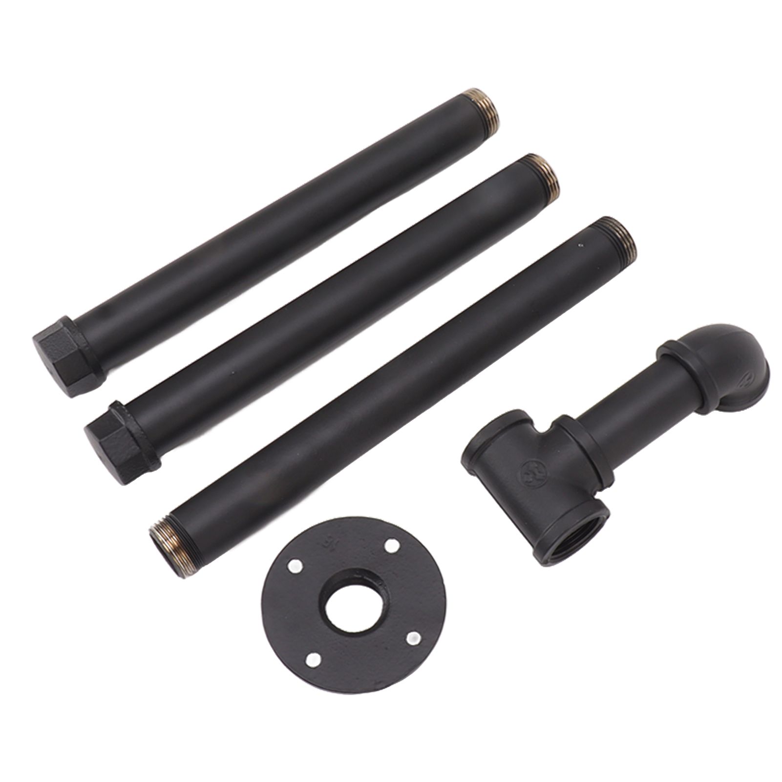 Wall Mount Clothes Rack Floating Iron Pipe Coat Hat Rack Multifunctional Clothing Hanger Black — image 4