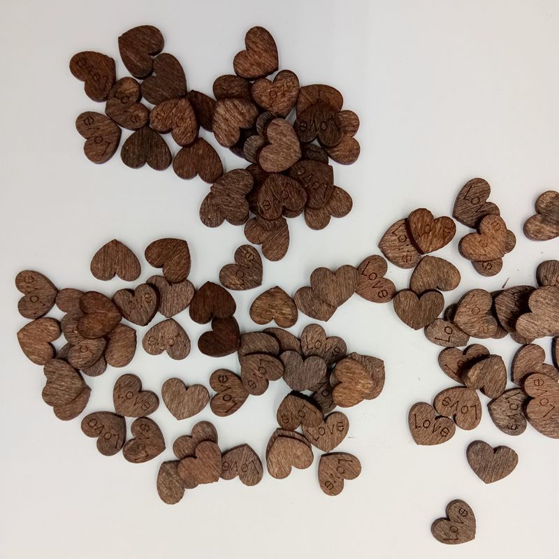 100pcs Wooden Love Confetti Decoration - Rustic Heart, Mini Wooden Love | Weddings, Bridal Showers, Baby Showers, Anniversary — image 4