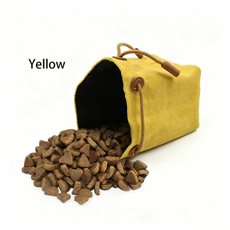Pet Food Storage Drawstring Bag, Outdoor Training Treat Pouch-yellow
