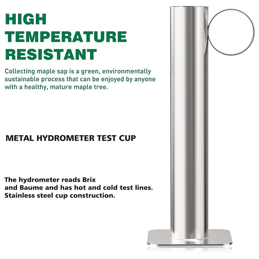 Maple Syrup Hydrometer Test Cup Kit - Maple Syrup Density Kit, Baume and Brix Scale, Stainless Steel Maple Syrup Kit with Cleaning Brush - Calibrated to Create — image 4