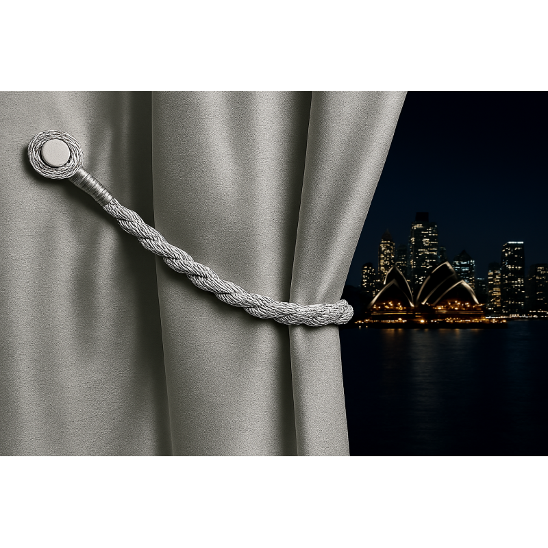 Magnetic weaved rope tieback Silver โ image 3