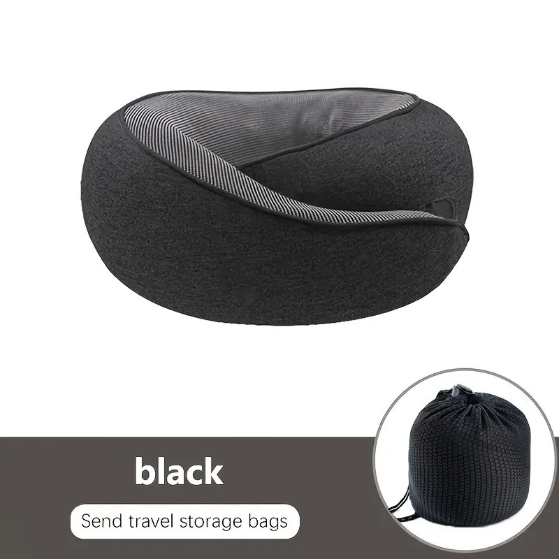 black Snail Airplane Neck Pillow – Travel pillow with soft supportive design, ideal for sleep, cars, trains, the office, and home use. Includes a washable