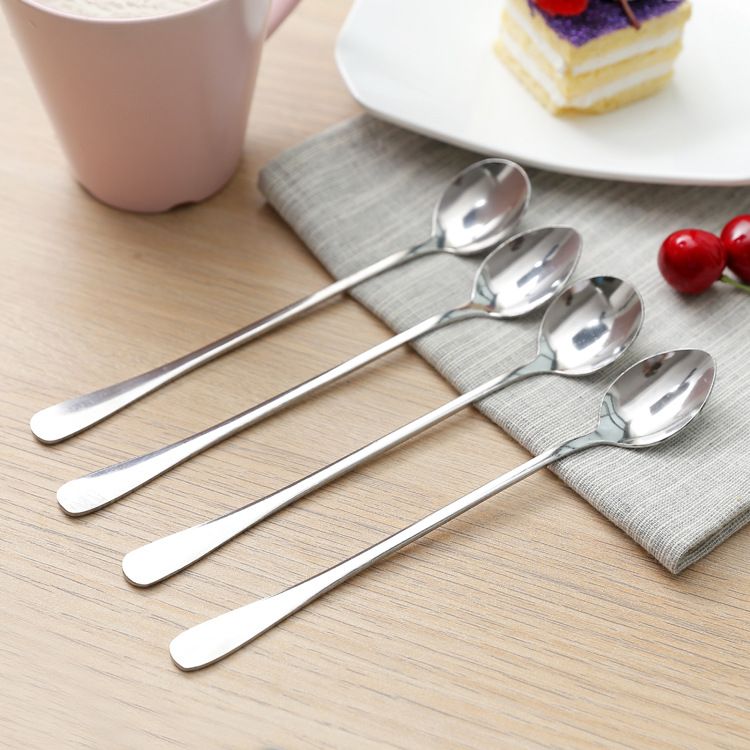 Zimoo Stainless Steel Spoon Long Handle Office Kitchen Pointed spoon — image 2