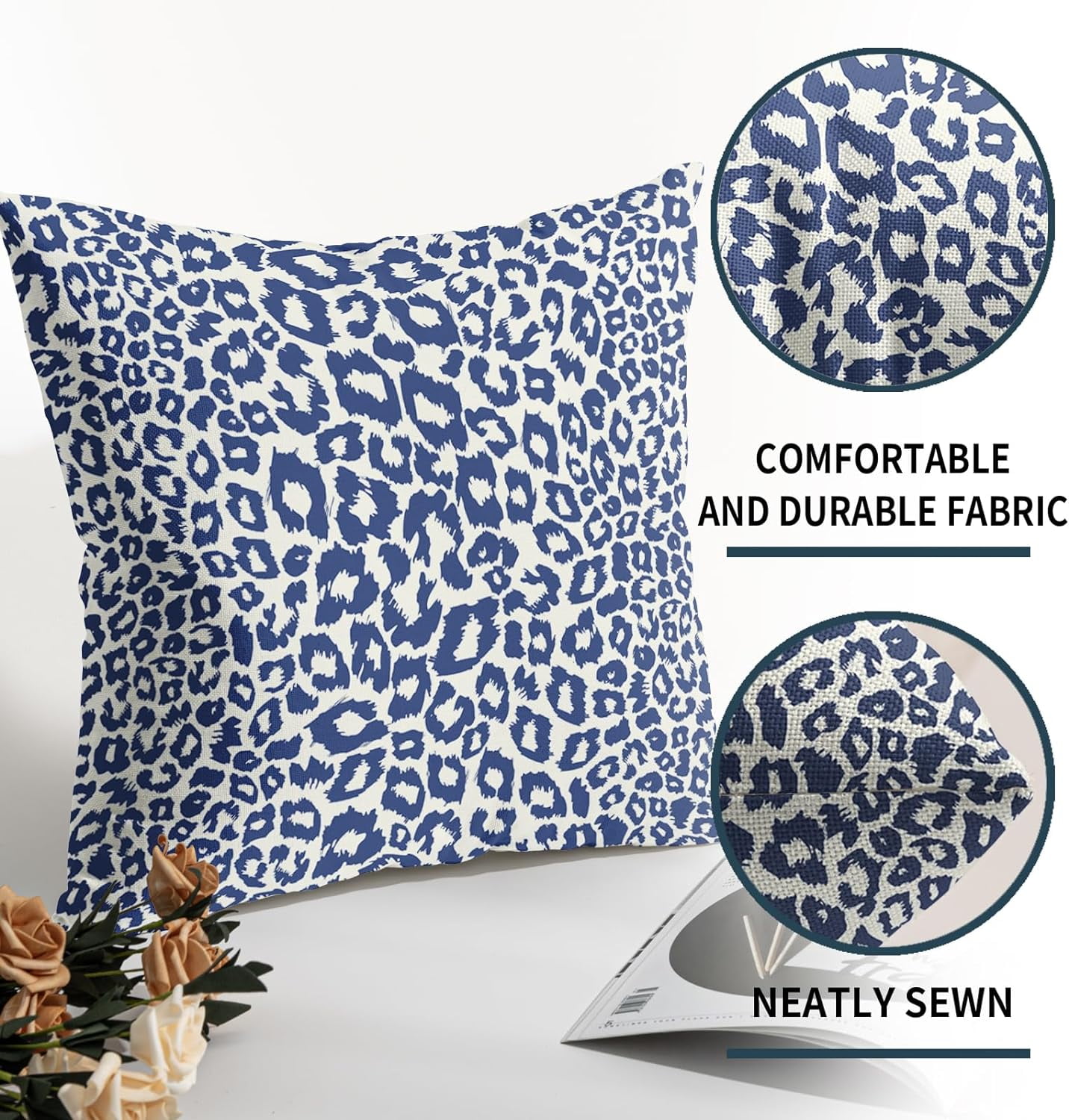 Lime Green White Leopard Print Pillow Covers 18x18 Inch Set of 2 Cheetah Animal Spots Decorative Throw Pillows For Couch Farmhouse Chinoiserie Pillow Cases — image 6
