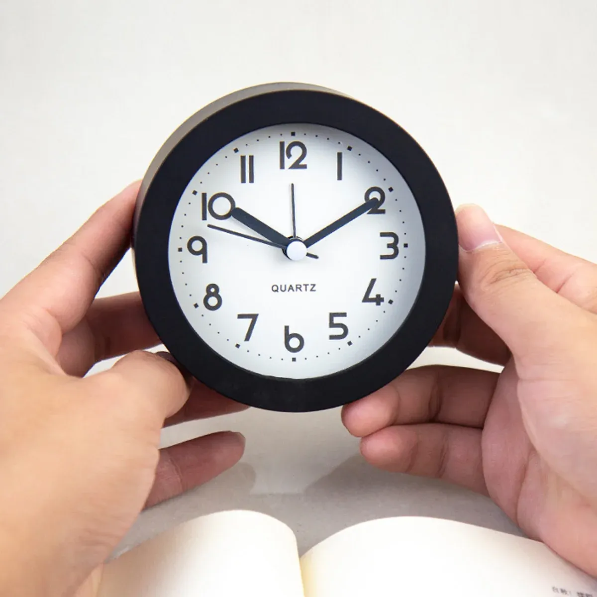 Silent Desktop Small Alarm Clock with Night Light Battery-Powered Durable — image 6