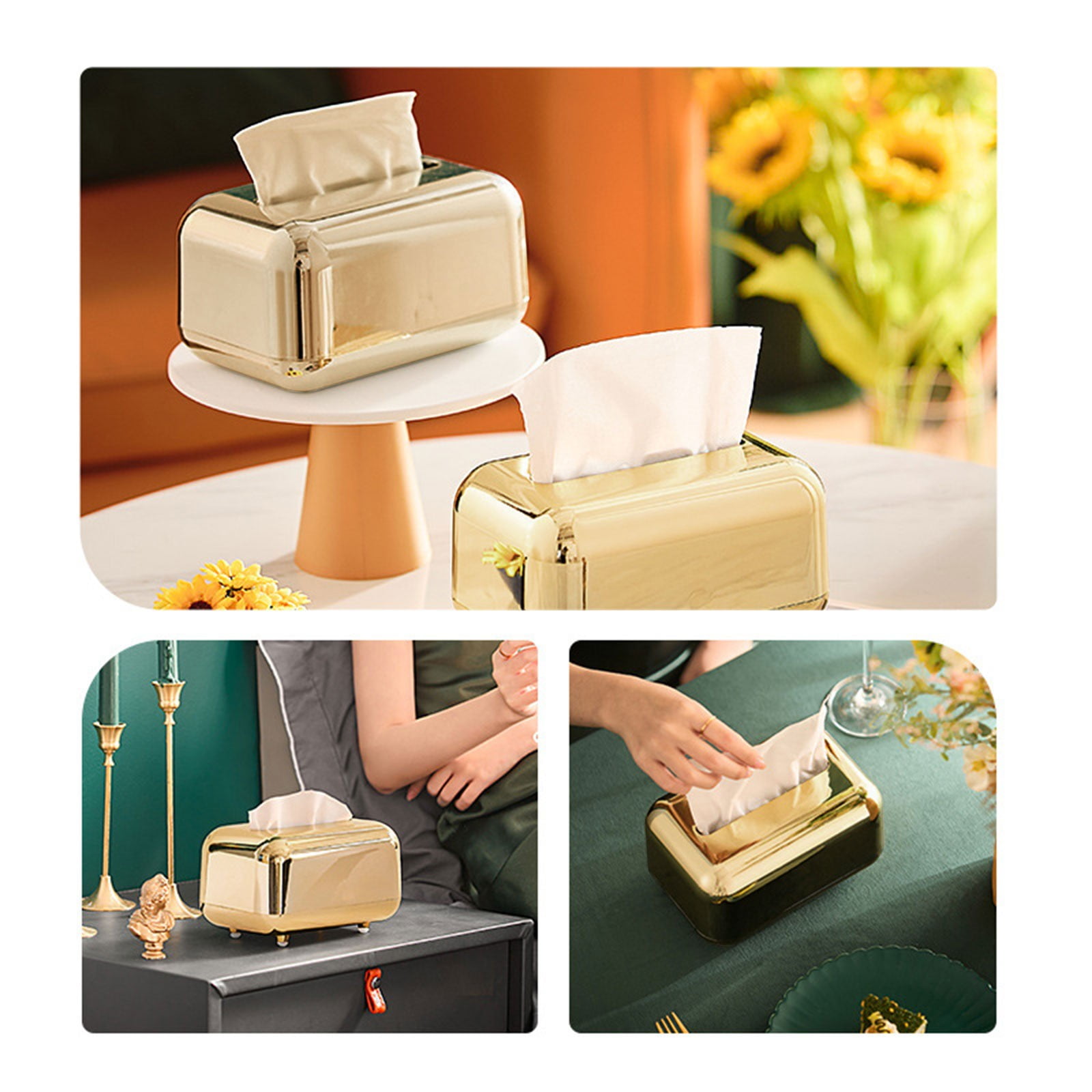 Tissue Box Cover Square 6x4x5" - Acrylic Tissue Box Holder, Elegant Tissue Holder & Napkin Dispenser for Home - Modern Kleenex Box Covers for Office — image 5