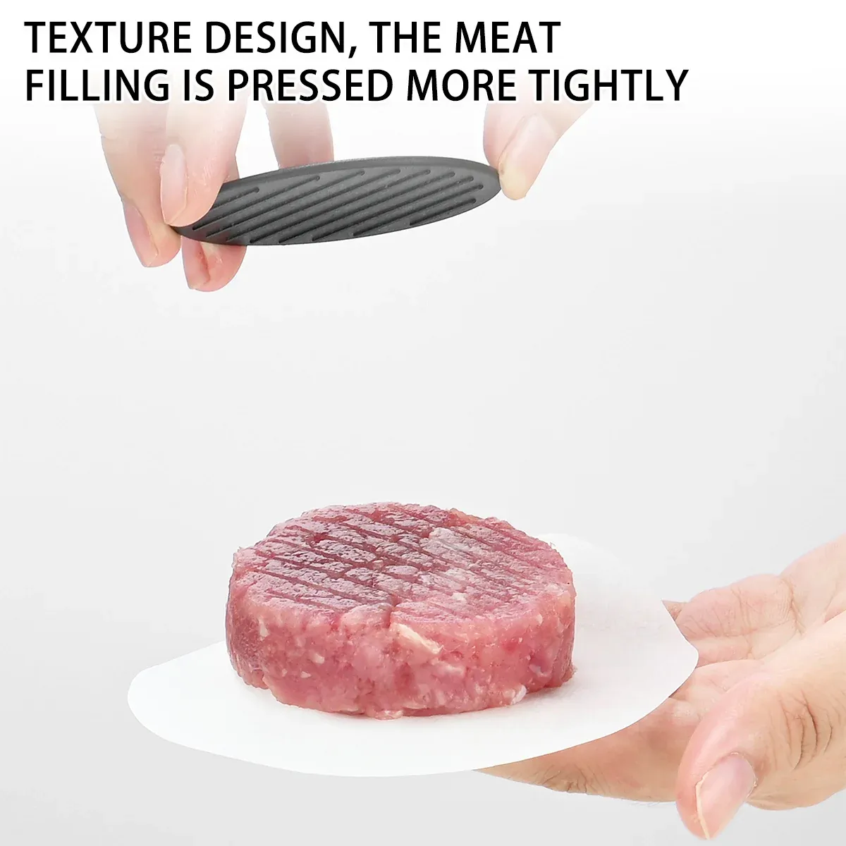 Manual Hamburger Press Round Meat Patty Mould BBQ with 100 Wax Discs — image 6