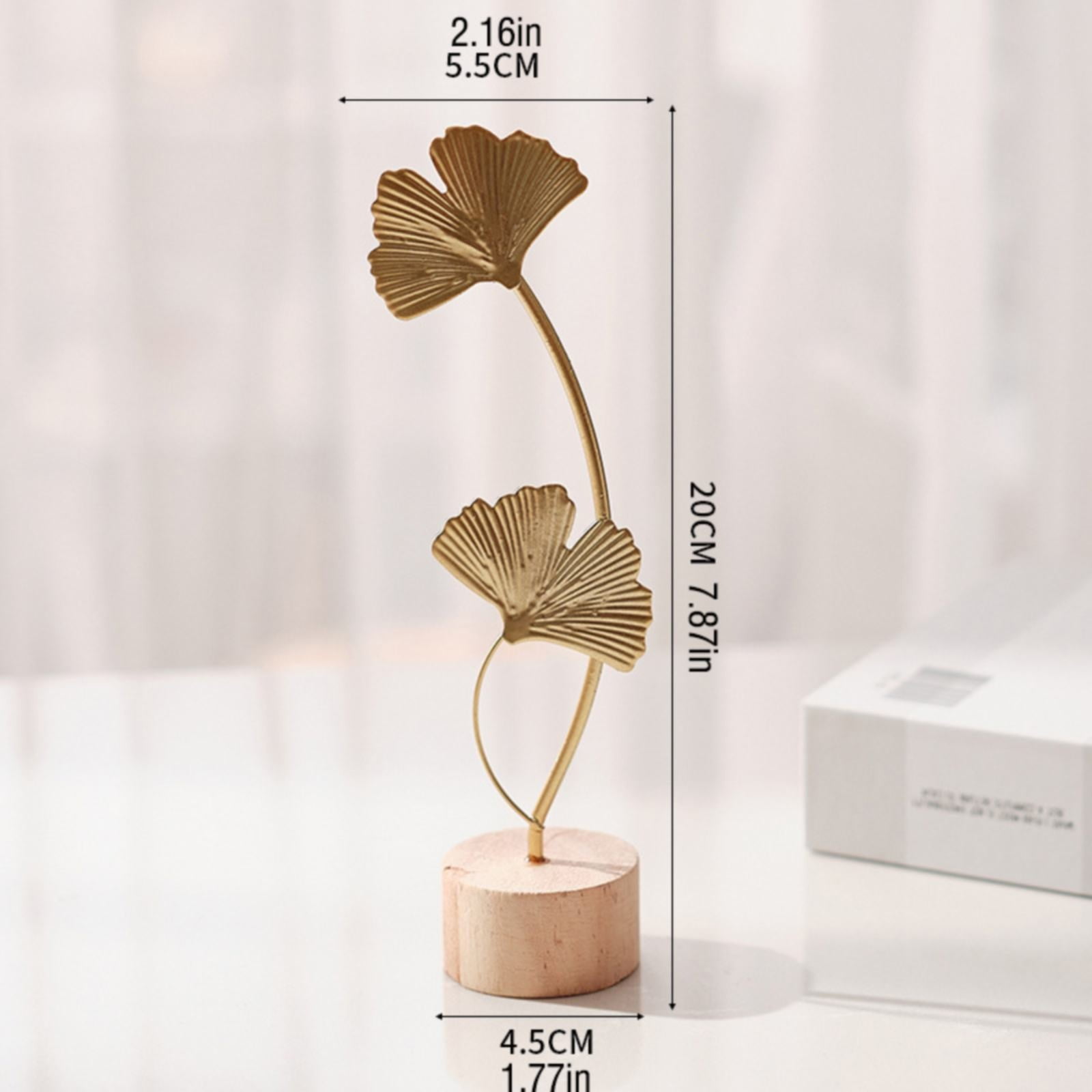 Leaf Decor Metal Golden Leaf Ornaments and Base Modern Simple Gold Leaf Table Sculpture for Living Room Bedroom Bookshelf Desktop Decoratio, Valentines Day — image 3