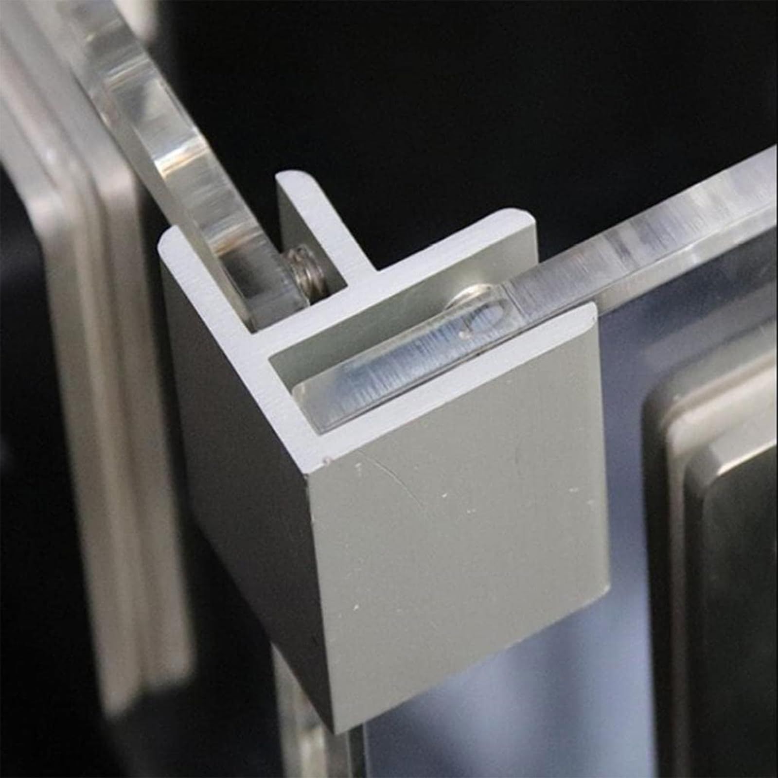 Glass Clamp, 4Pcs Adjustable 90 Degrees Glass Clips Aluminum Alloy Glass Shelf Support Bracket, Glass Holder Connector — image 5
