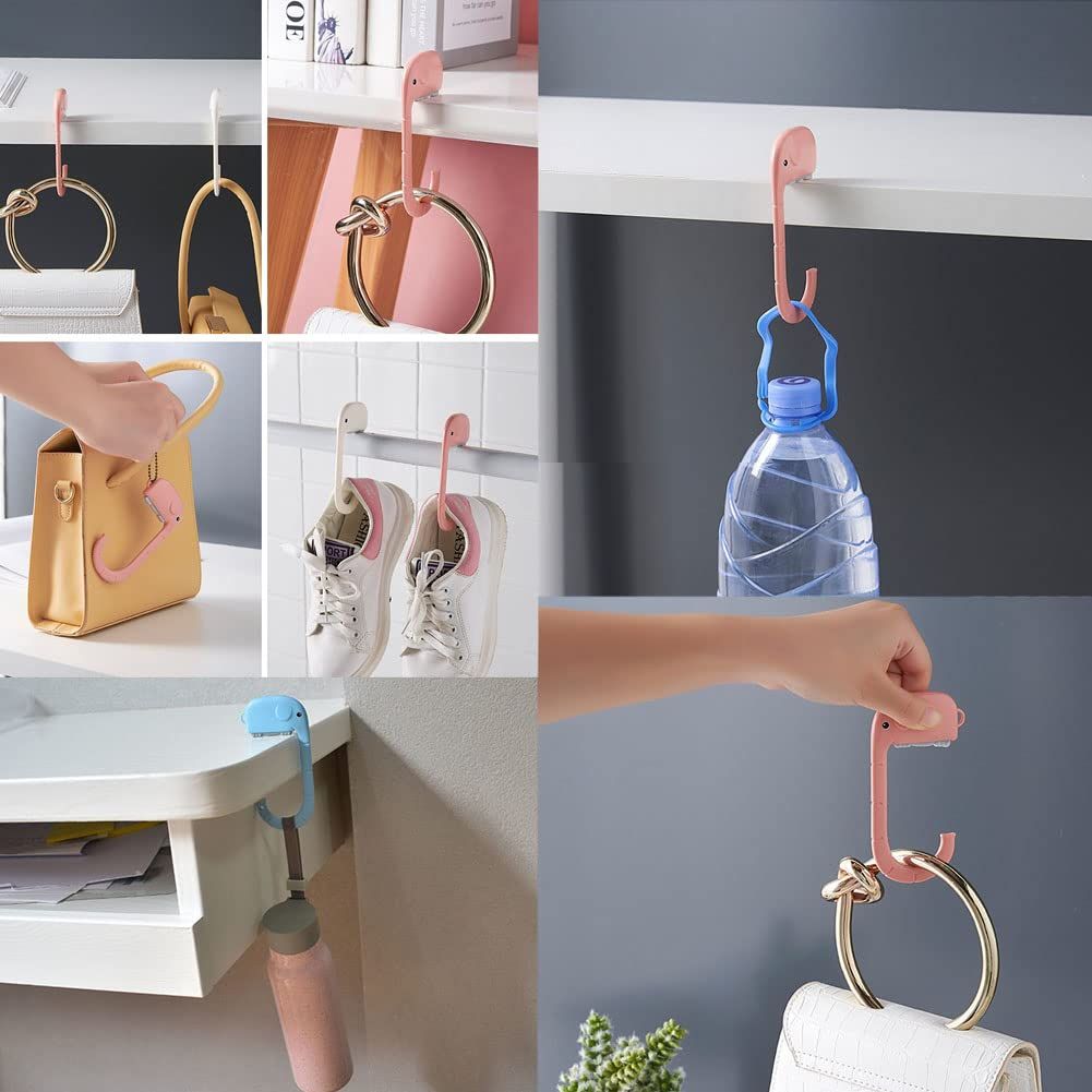 Desk Hook Purse for Table, Portable Shopping Bag Holder Hooks 3 PCS Cute Creative Elephant Shaped Under Shelf Used to Hang Handbags — image 4