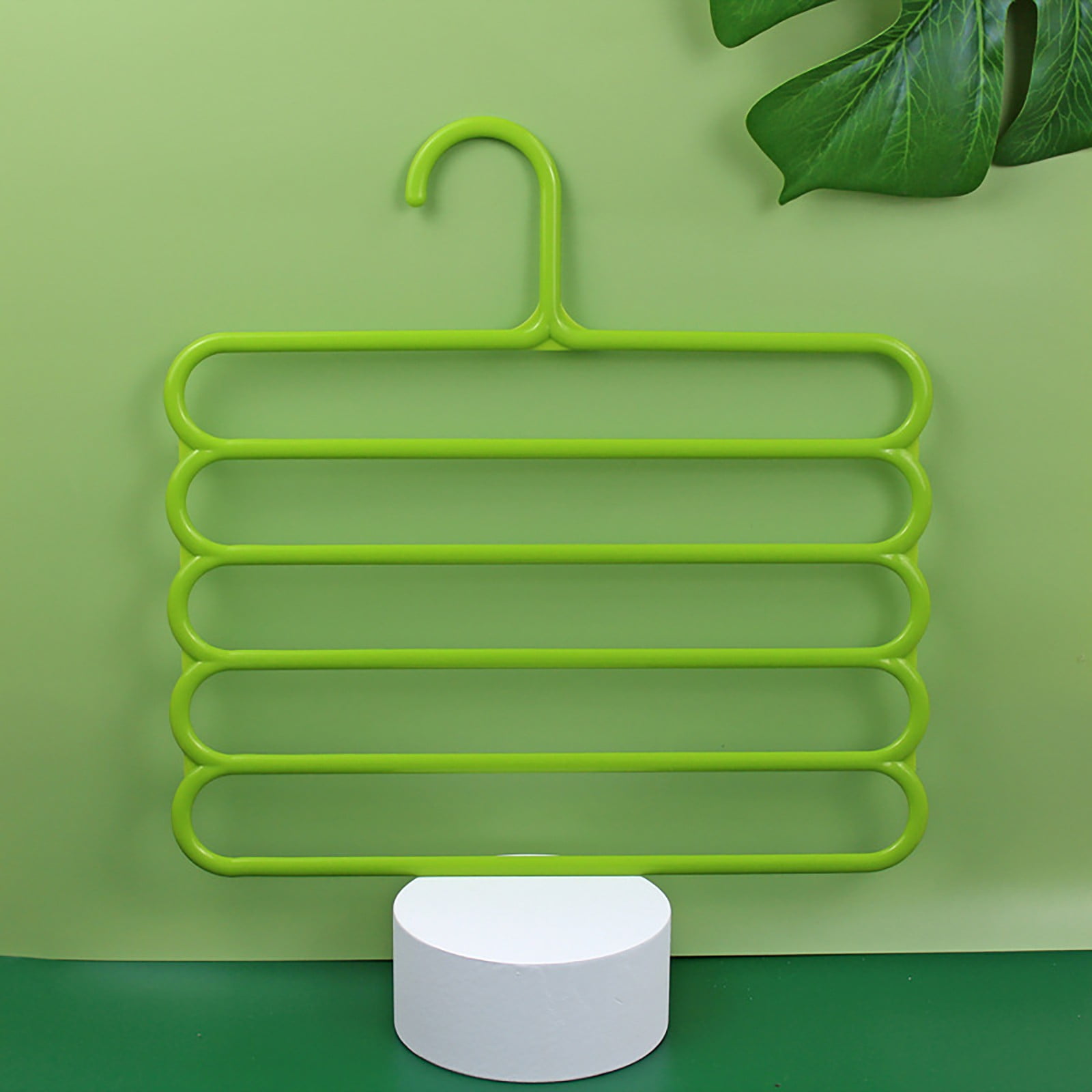 Pants Hanger5 Tier Hanger Non Slip Clothes Hanger for Closet Organizer Space Saving Hangers for Pants Jeans Scarf Trouser Tie Towel Clothes, Multifunctional — image 2