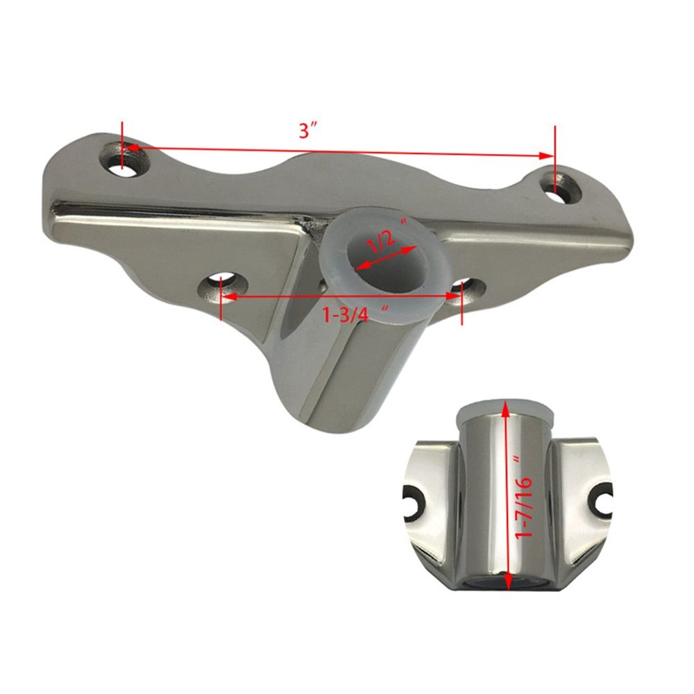 2 PCS 316 Stainless Steel Row Lock Oarlock Socket Oarlock Support Bracket for 1/2 Shank Oarlocks, for Boat Yacht(not include screws) — image 4