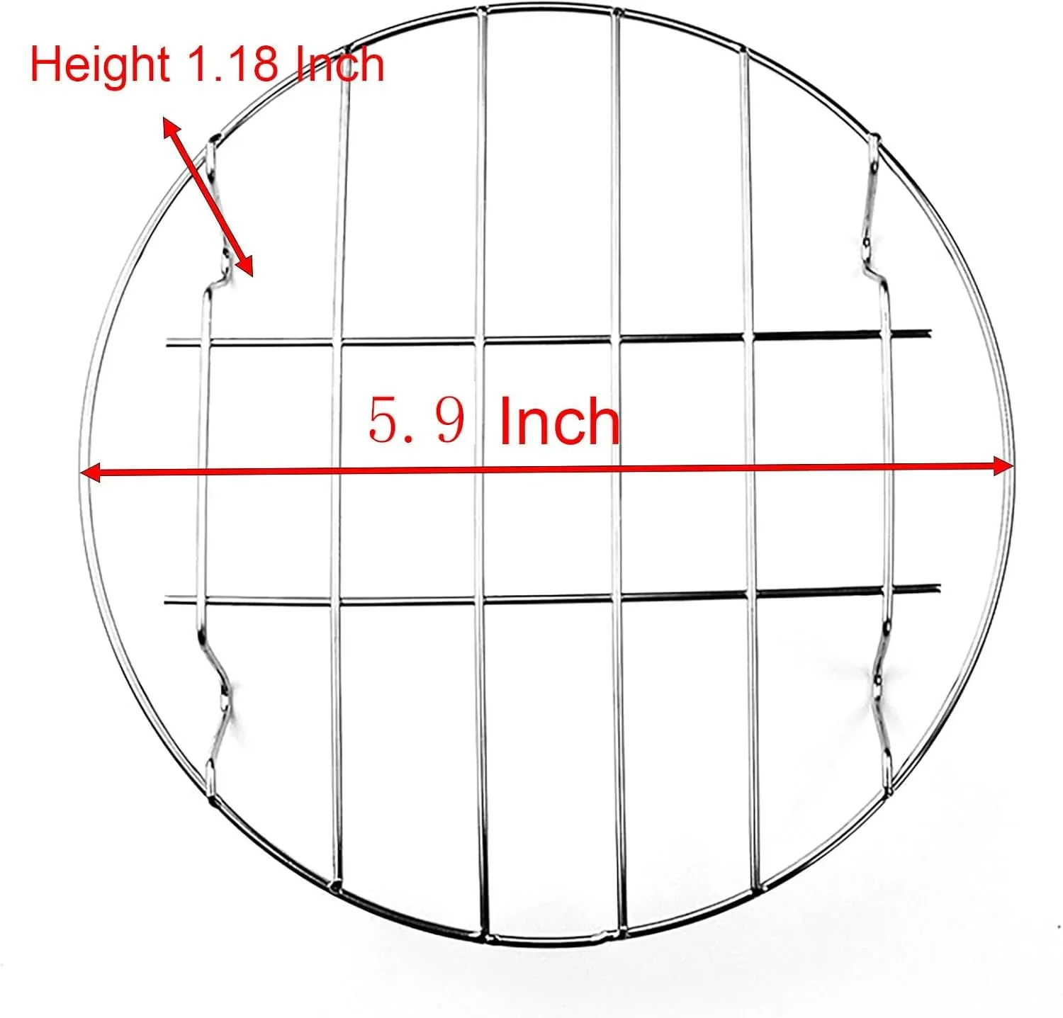 2 Pcs Stainless Steel Steaming Rack Set, Round Trivet Cooling Stand for Pot Pressure Cooker, 5.9 Inch โ image 2