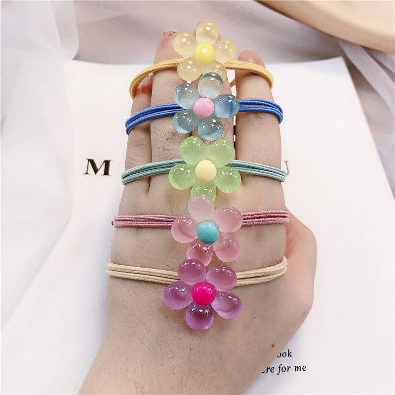 5 Pcs Hair Bands,Hair Ties Ponytail Holder Hair Accessories Elastic Rubber Hairband Alloy Hair Cuff Wrap-Color Random — image 3