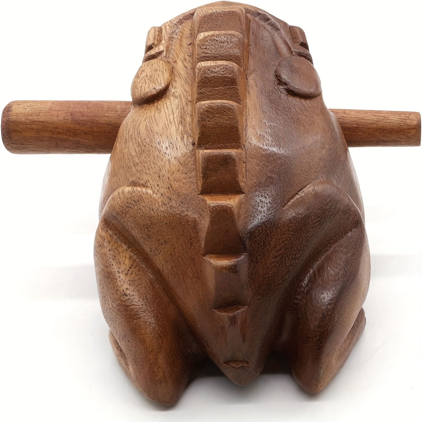 1pc Handmade African Wooden Frog Guitar, Traditional Carved Musical Instrument with Smooth Surface & Ergonomic Handle for Music Lovers Mix 1pc Wooden Fish — image 4
