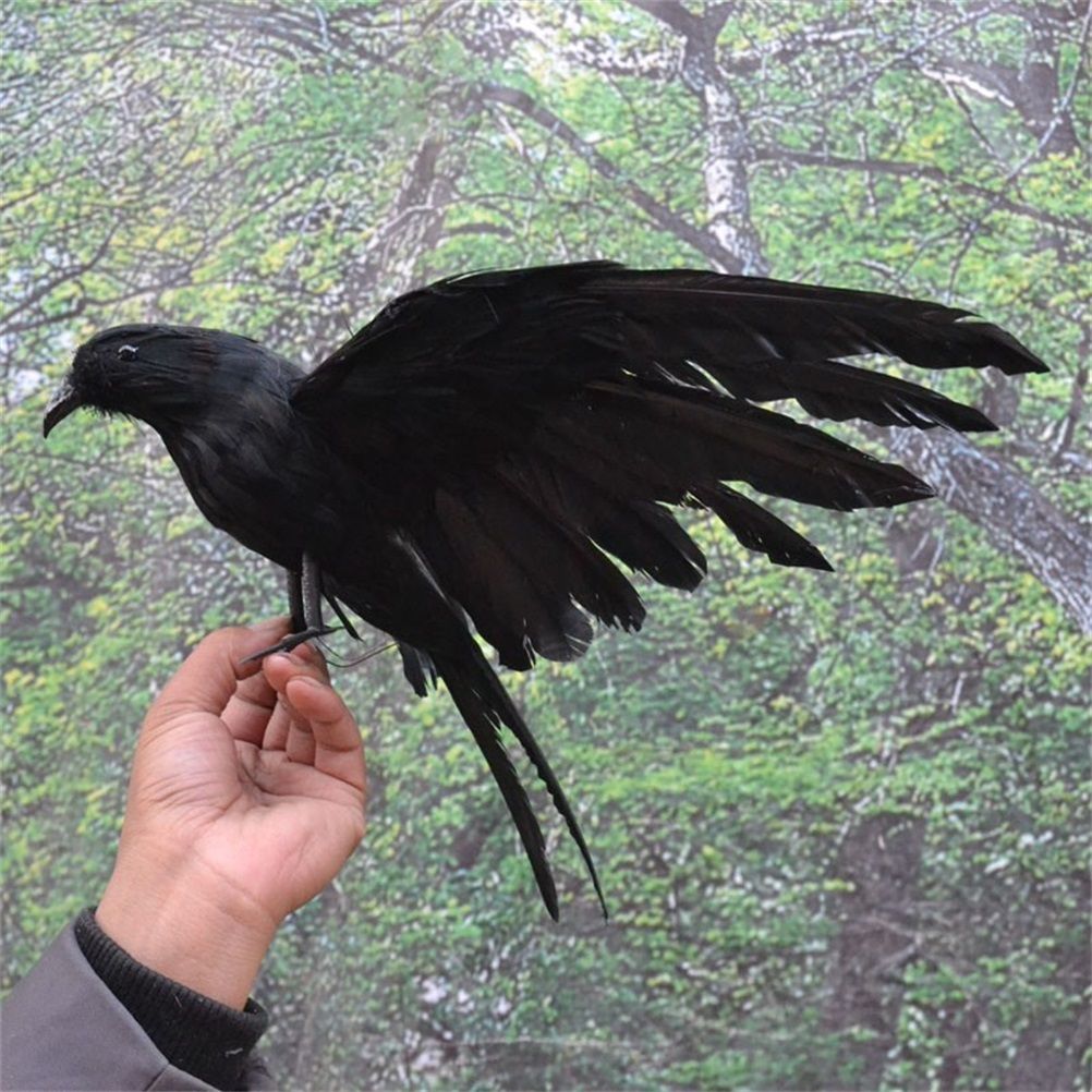 Black Crow Decoration Halloween Realistic Feathered Crows Haunted House Decor for Party Decoration Supplies — image 2