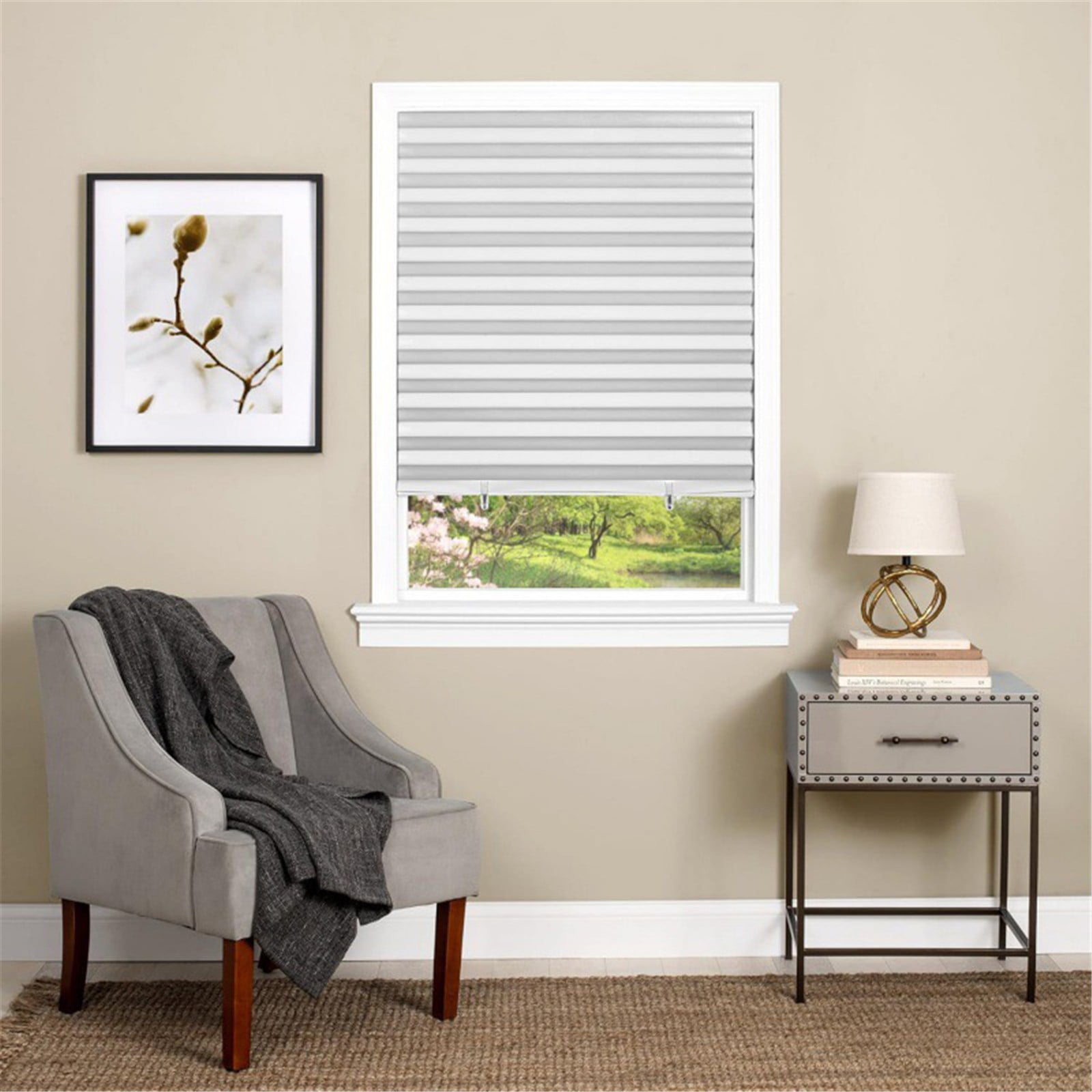 Window Blinds Cordless Blackout, No Drill Cut to Size Clip On Stick On Self Adhesive Temporary Blinds Pleated Paper Blinds Fits Blinds Window Roller for — image 5