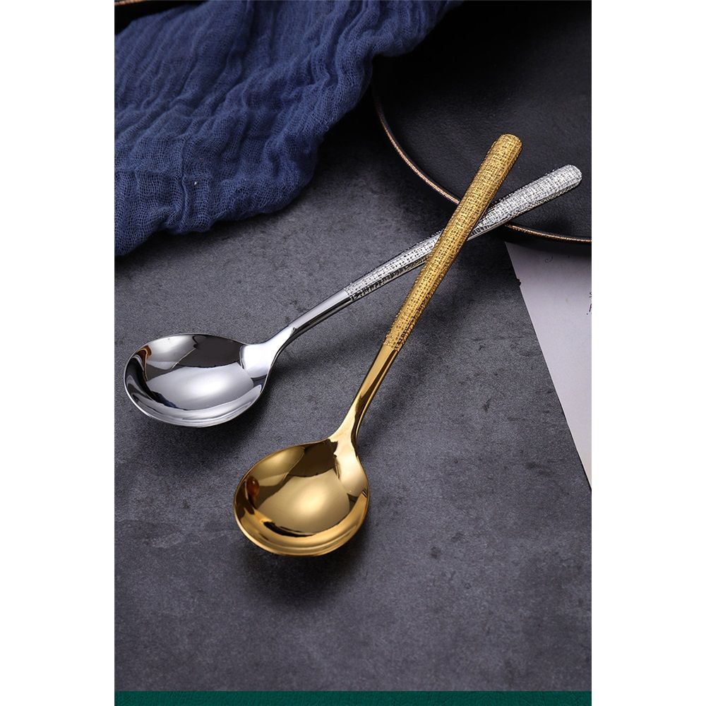 2 pack Stainless Steel Soup Ladle Spoon One Piece Design Restaurant Kitchen Cooking Flatware for Serving Soup Tone โ image 5