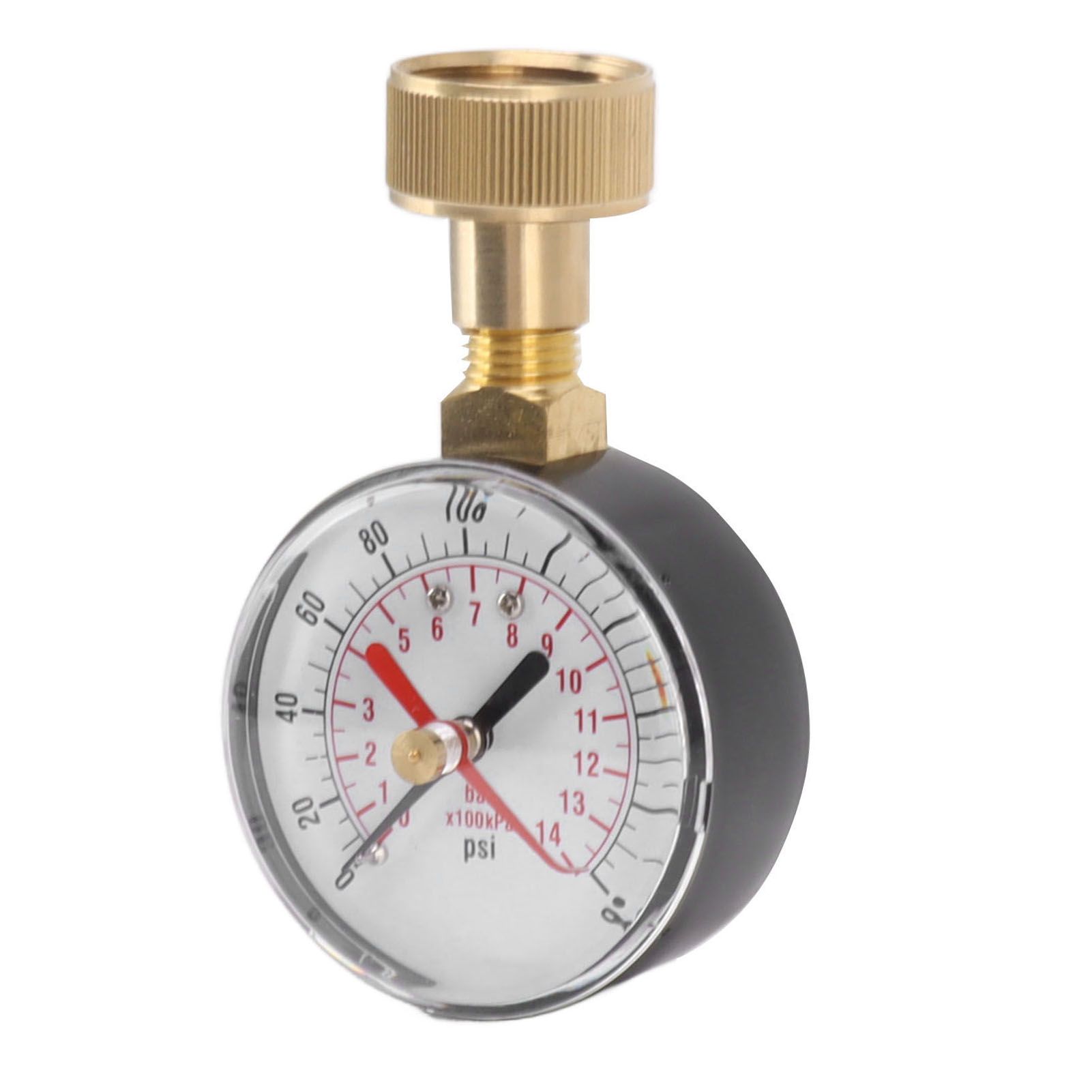 Water Pressure Gauge Aluminum Alloy Iron 0 to 200Psi Universal Water Pressure Test Gauge with 3/4 Female Hose Thread for Replacement — image 2