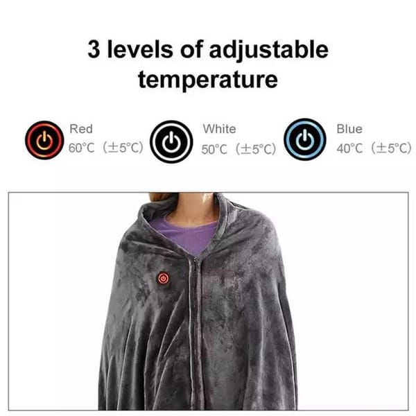 Gray Heated Wearable Blanket with Carbon Fiber Core & Adjustable Heat โ image 5