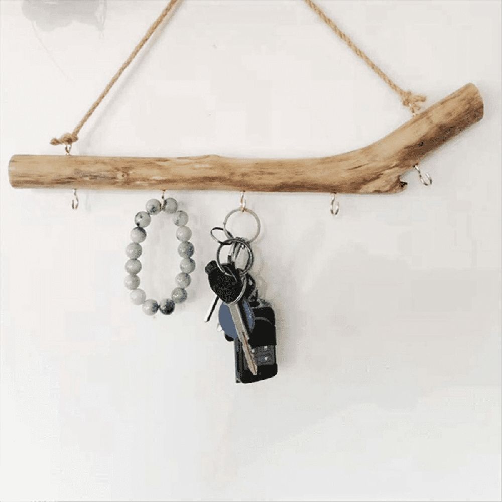 Wooden Hook Driftwood Hook Vintage Decor Supplies Easy to Use Branch Hanger Holder for Entryway Smal Wood Color Wood — image 4