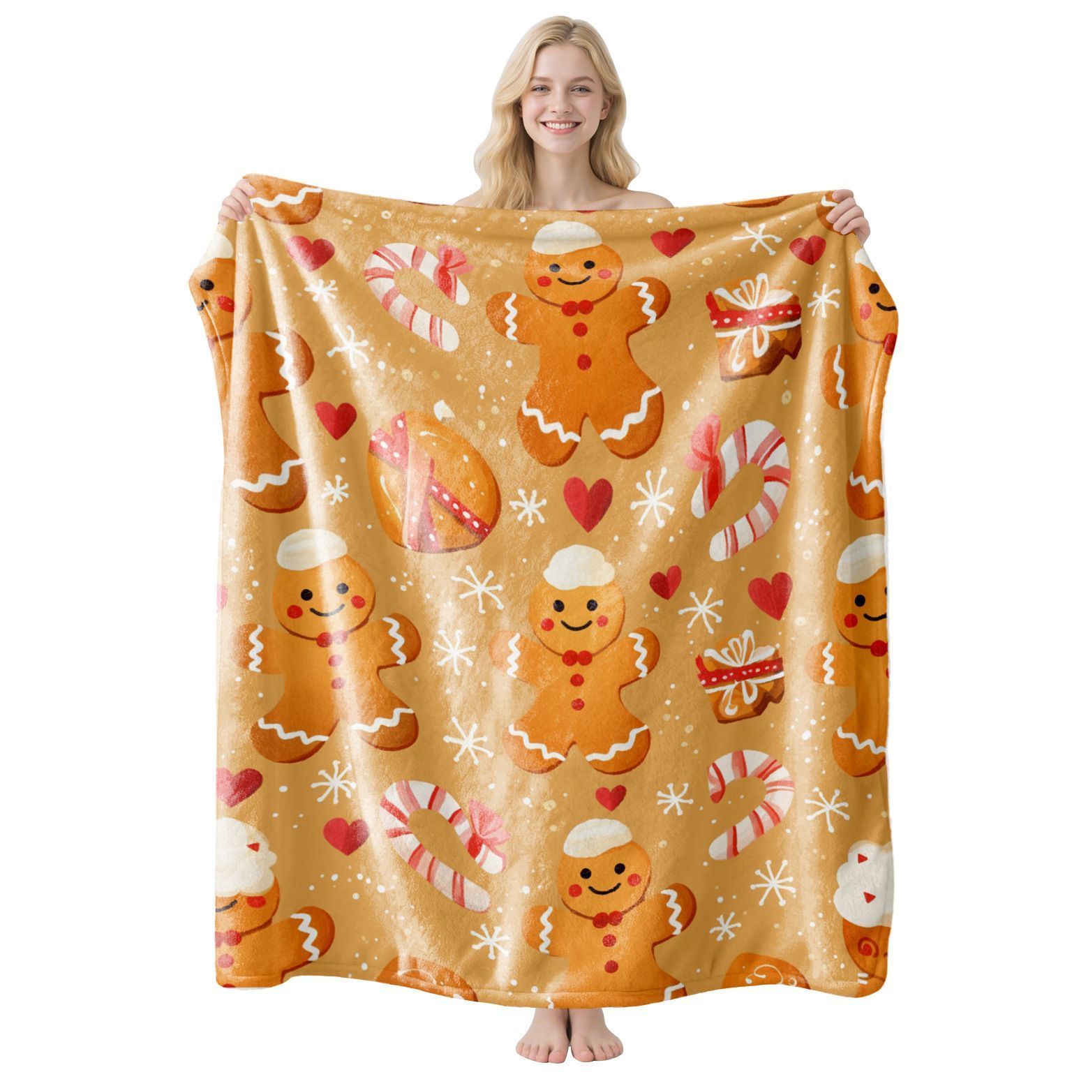 Festive Motif Flannel Throw Blanket, Christmas & Halloween Air‑Conditioning Cover, Delightful Present For Multiple Home Living Scenes, Style FLR‑209, Size XS