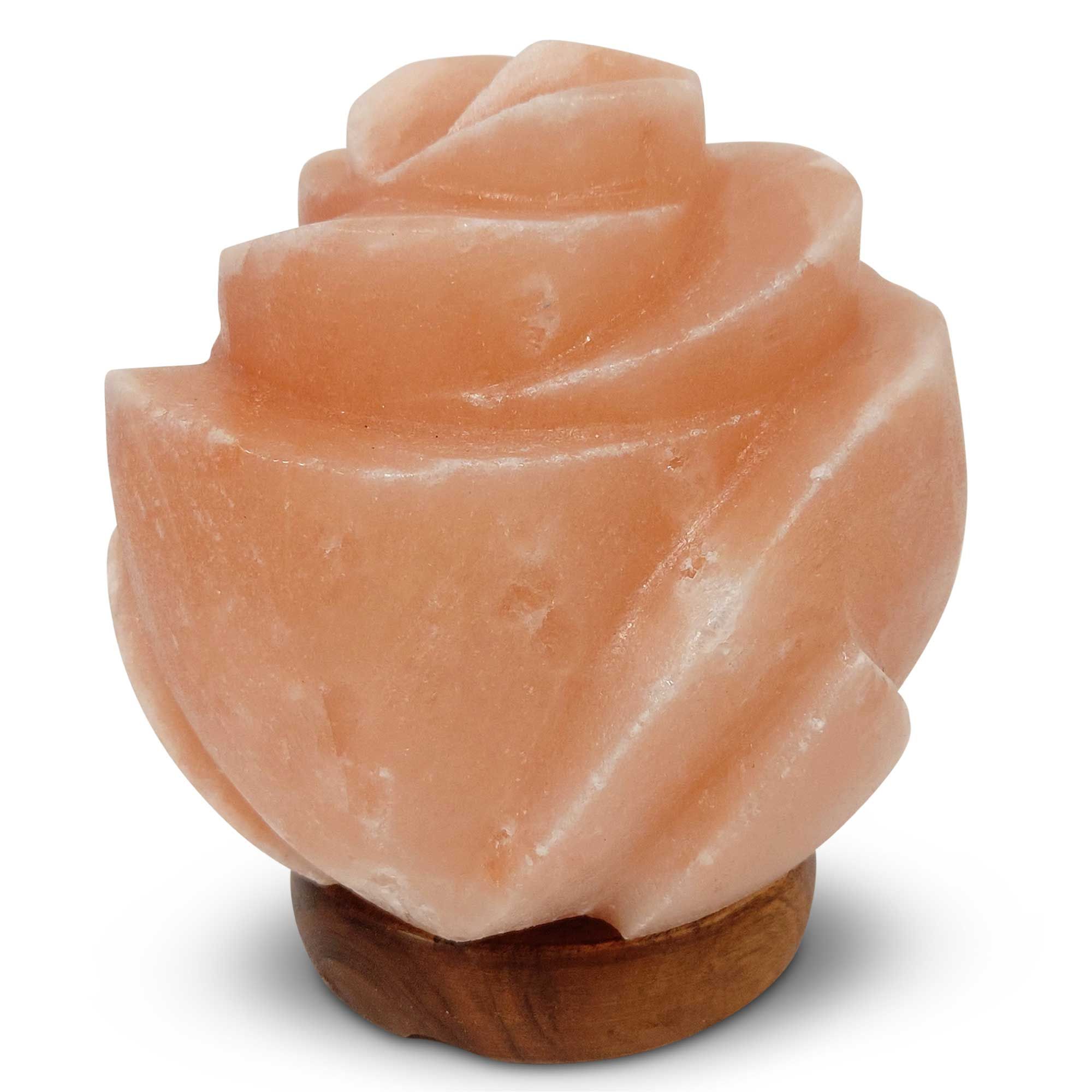 Orku Rose Shaped Himalayan Pink Salt Lamp - Hand Carved Flower Night Light — image 3