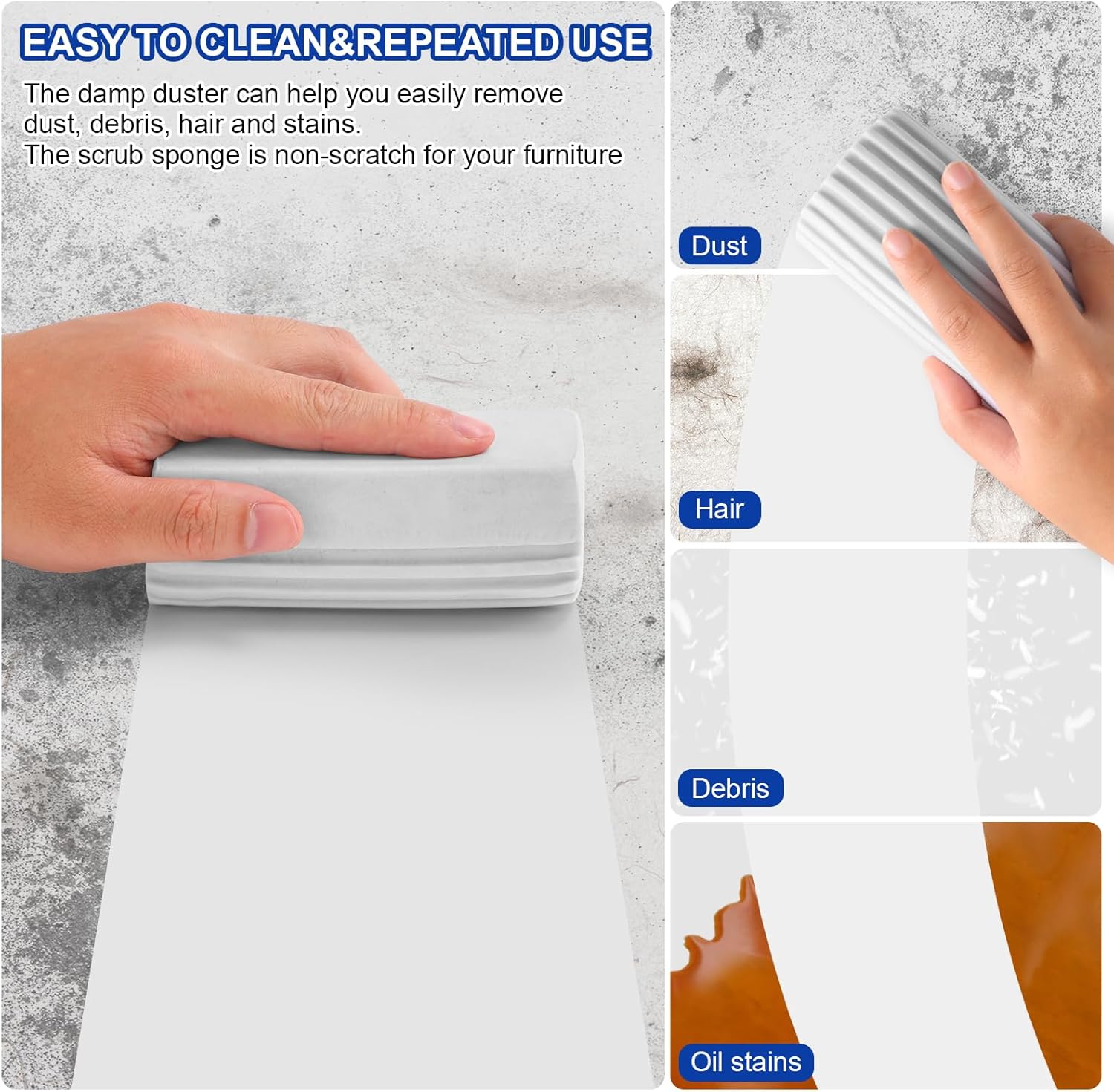 4-Pack Clean Sponge Brush, Cleaning Products, Damp Magic Duster for Car Window Cleaning, Blinds, Glass, Baseboards, Vents, Railings, Mirrors, Window Track — image 6