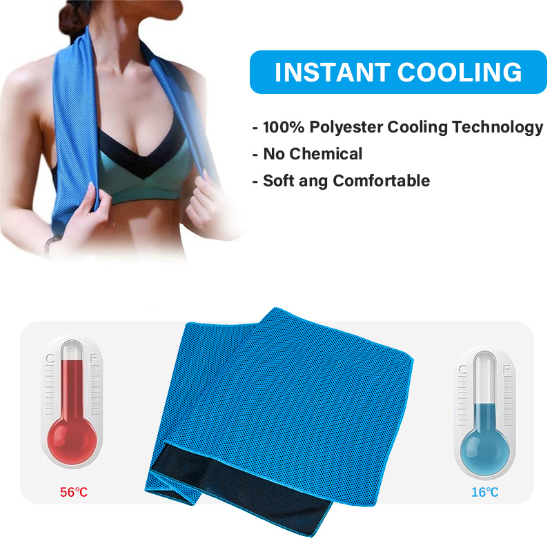 Orange 5 Pack Instant Cooling Towel Set Soft Breathable Sports Sweat Towel for Gym Yoga Running Hiking and Outdoor Activities 30x80cm โ image 3