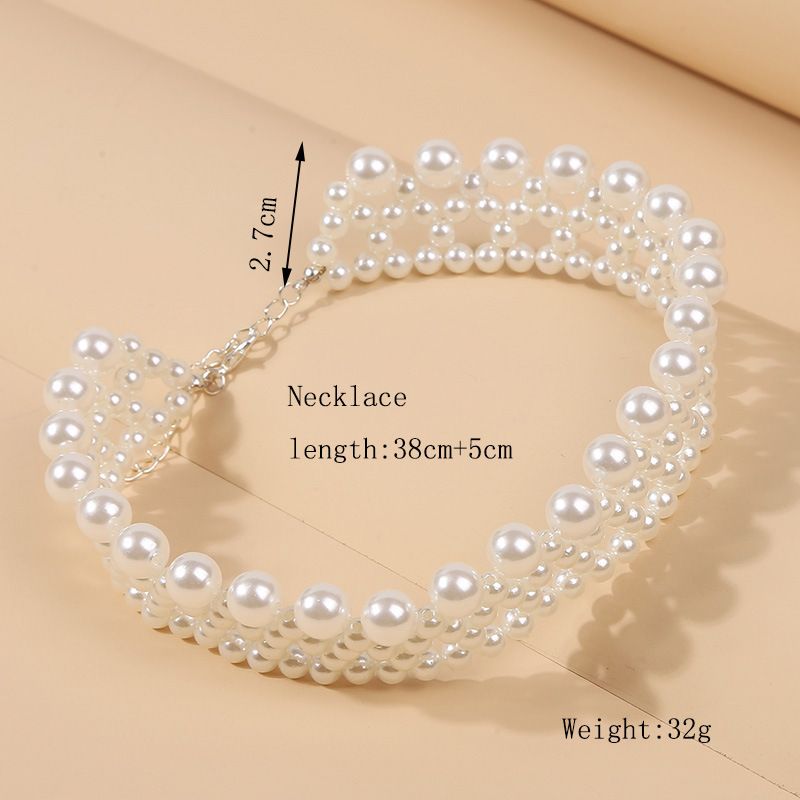 Simple Design Pearl Choker with Shell Pendant Summer Vacation Party Handwoven pearls Neckchain jewelry โ image 5