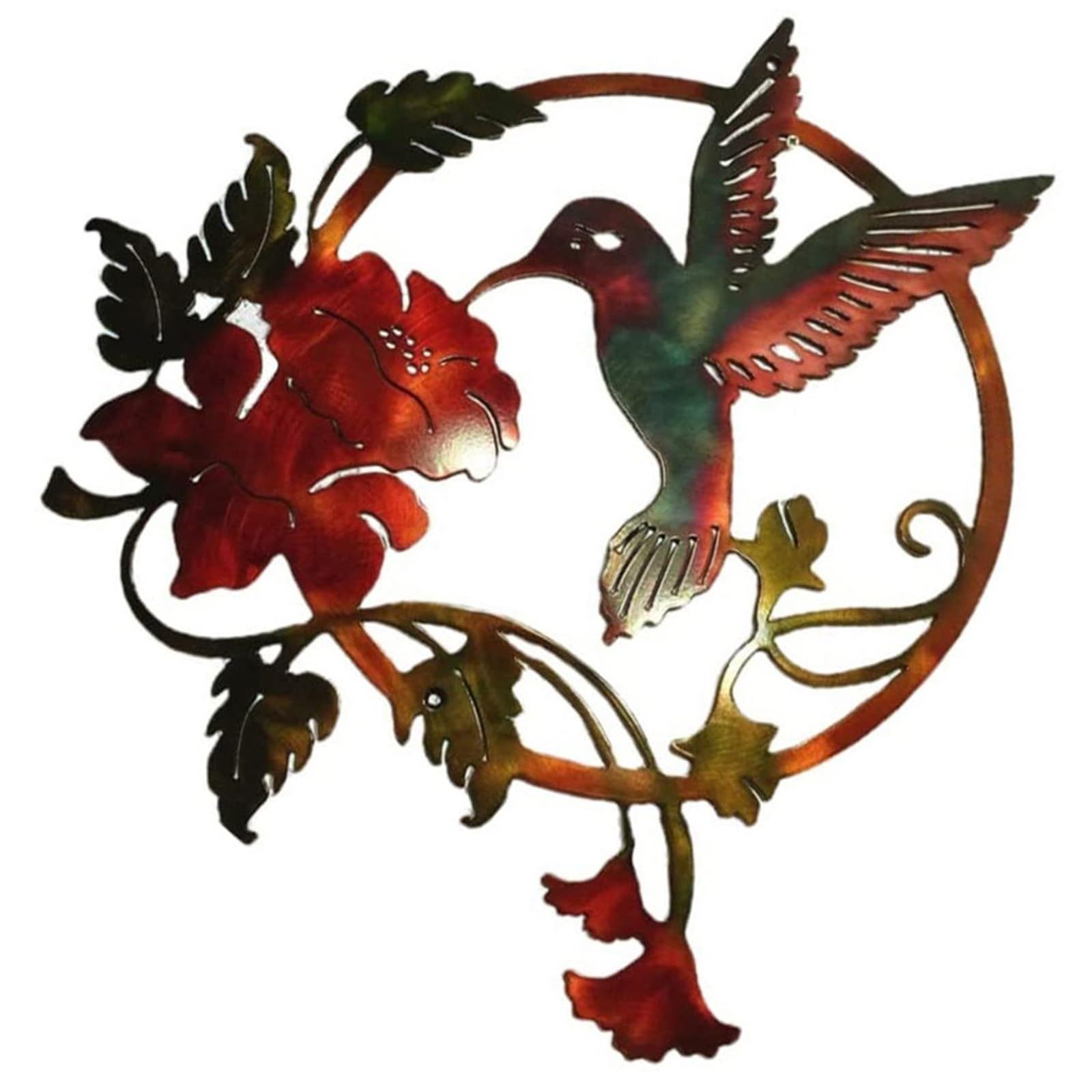 3pc Round metal bird wall art decor, suitable for home garden living room and porch party art decoration-Yellow