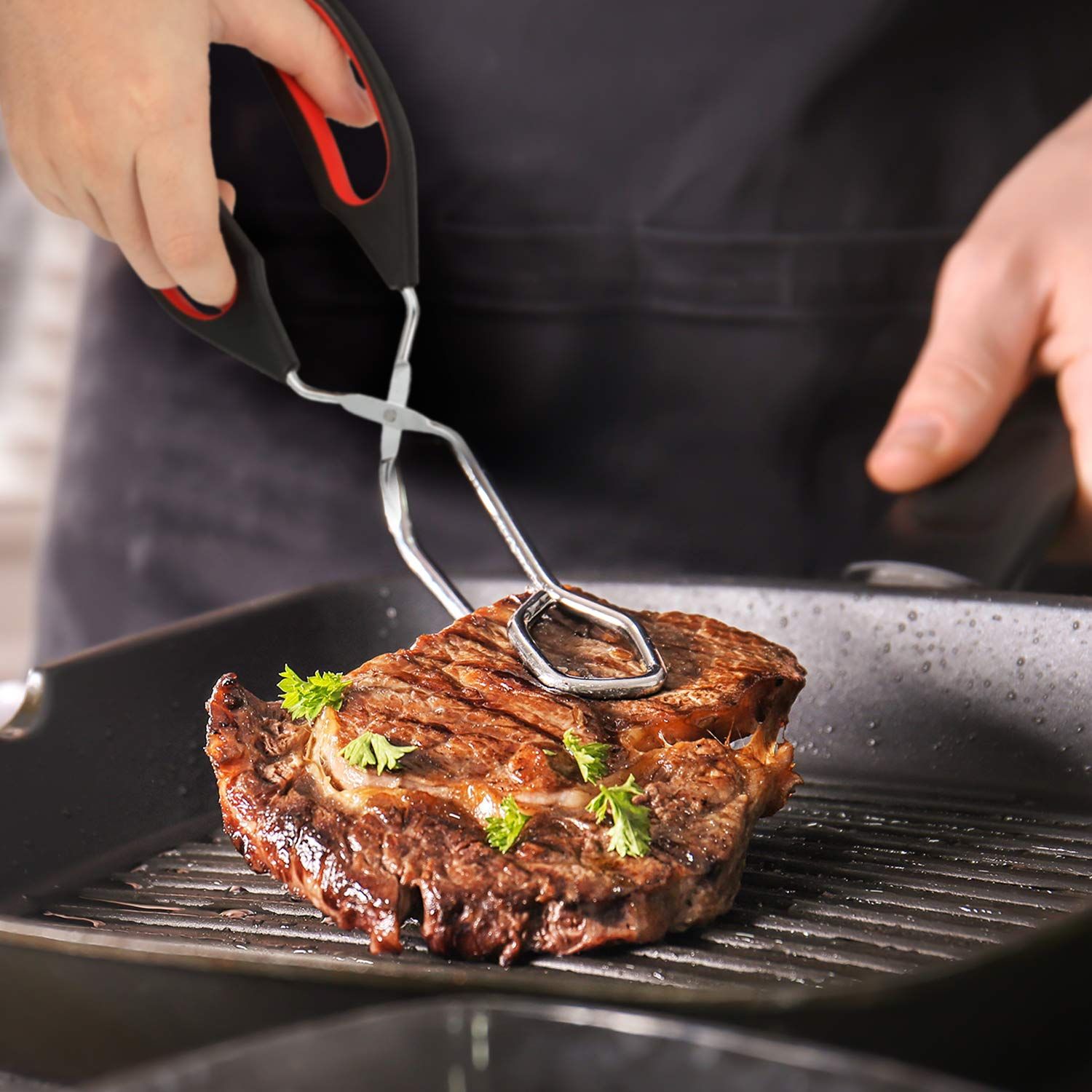 3 Pack Stainless Steel Scissor Tongs 9/11/ 12 Inch Cooking Scissor Tongs Kitchen Baking Bread Food Tong Barbecue Grilling Tongs โ image 5