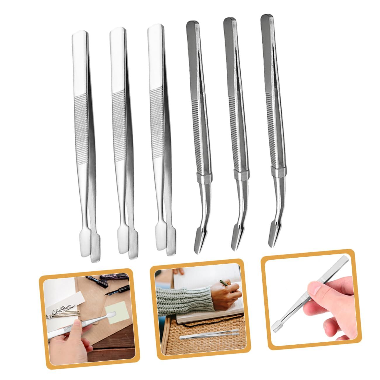6pcs Stamp Tweezers Stamp Collecting Stamps Stamp Tongs Craft Tweezers Hobby Tweezers Coin Tongs Durable Plated Philately โ image 5