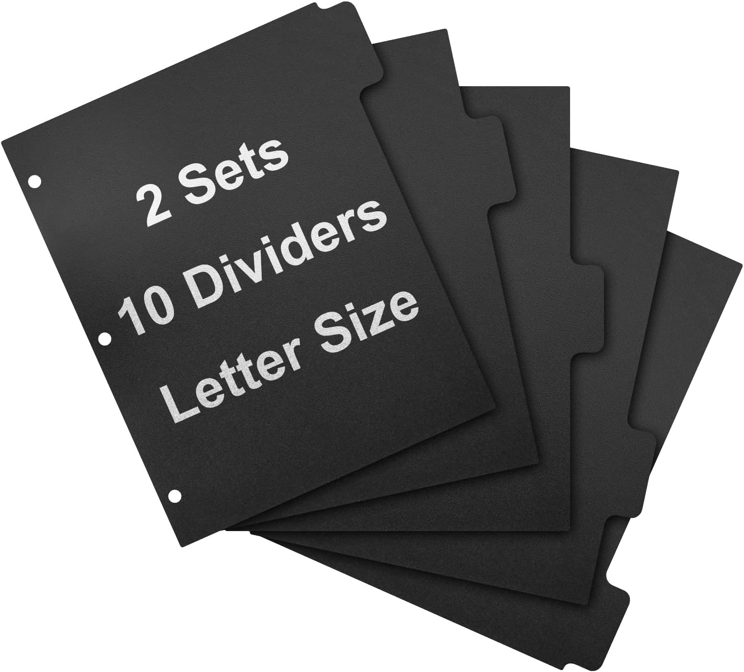 3 Ring Binder Dividers with 5-Tabs for Letter Size, 1/5 Cut, 3-Hole Punched, Write & Erase Plastic Binder Dividers Extra Durable Section Index Dividers for