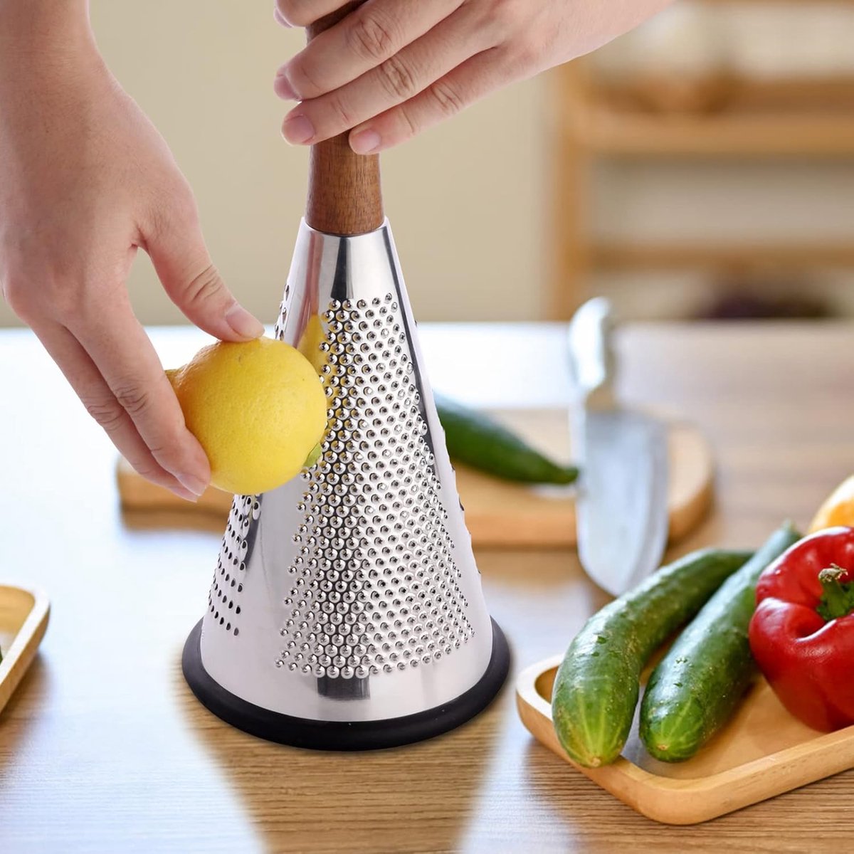 Grater - Hand Grater - Lemon Grater - Cheese Grater - Kitchen Grater - Ginger Grater - Garlic Grater - Table Grater - With 3 Grating Methods - 3 Cutting — image 3