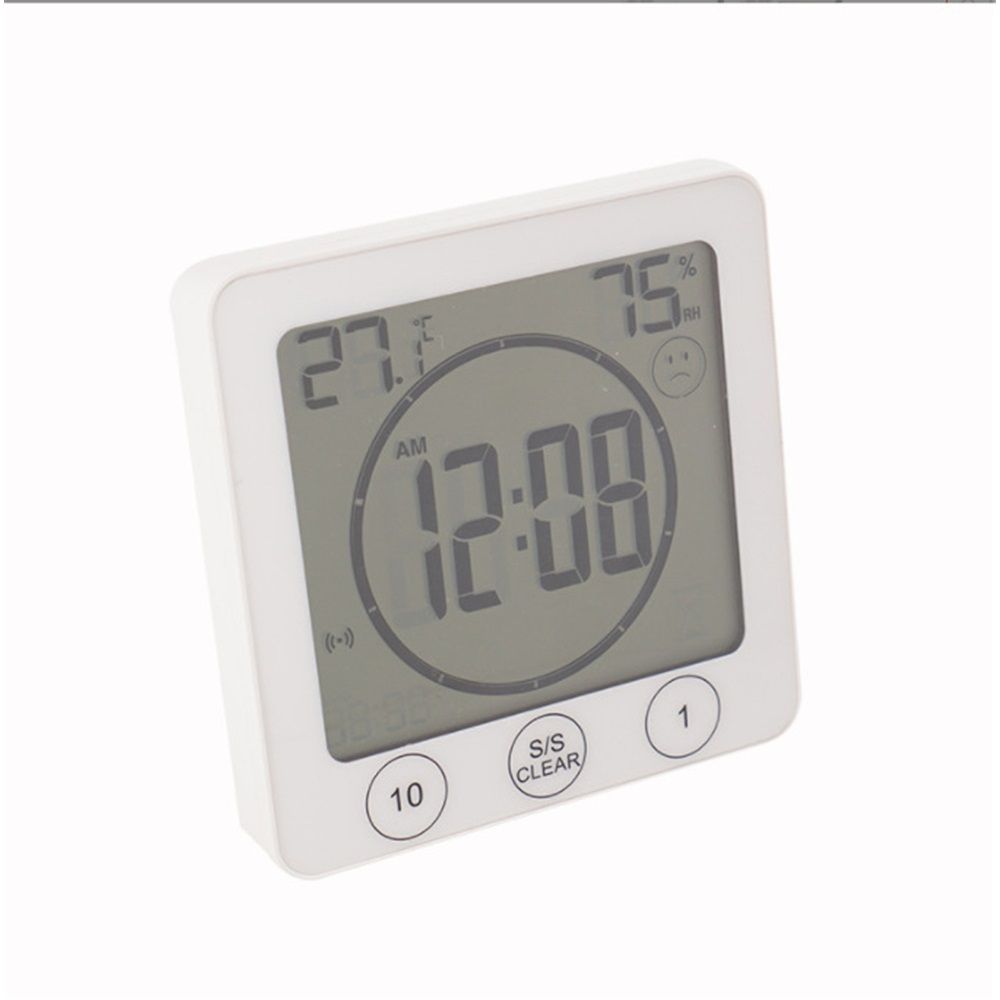 Digital Bathroom Shower Wall Clock Timer with Alarm with Big LCD Display, Waterproof for Water Spray, Wall Clock Timer for Bathroom Shower Makeup Cooking