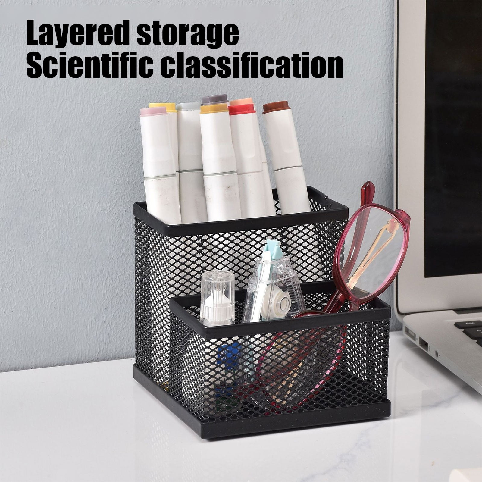 Pen Holder Mesh Pencil Holder Metal Pencil Holders Pen Organizer for Desk Office Pencil Holders, Back to Sch-ool Supplies L โ image 6