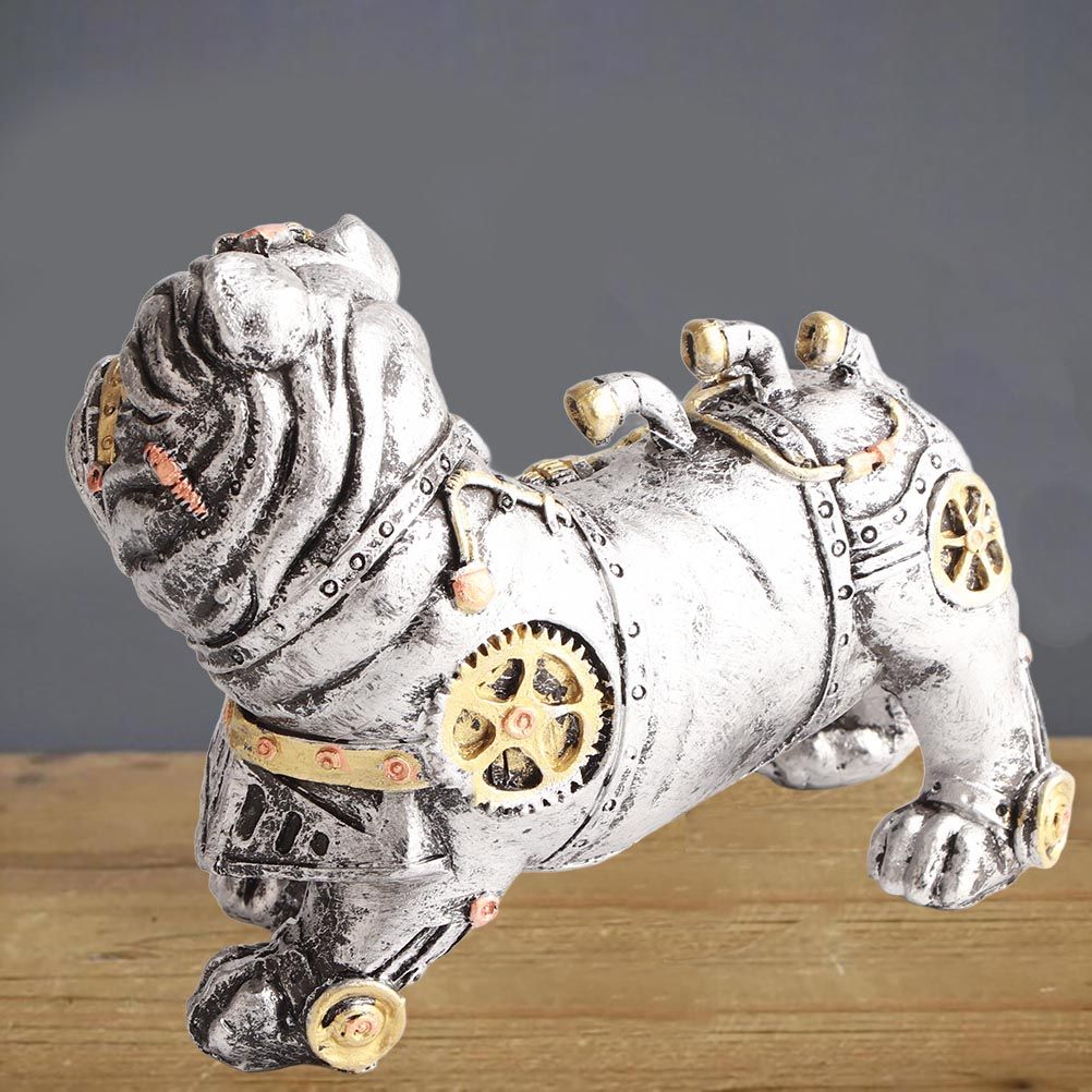 Mechanical Punk Dog Resin Crafts Steampunk Bulldog Dog Resin Statue Desktop Window Decoration Home Ornaments โ image 4