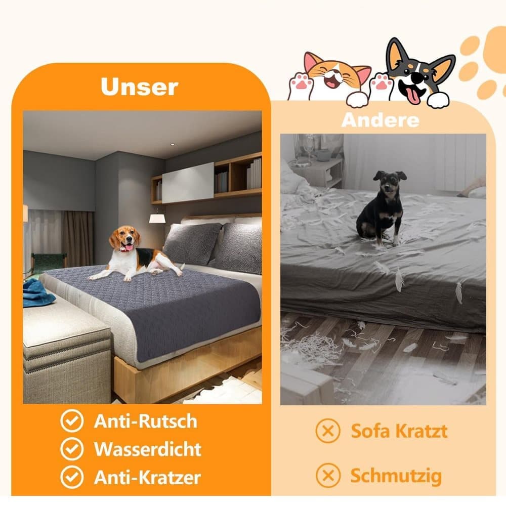 Waterproof Leakproof Double-Sided Dog Blanket Furniture Protector for Pets, 130 × 200cm — image 6