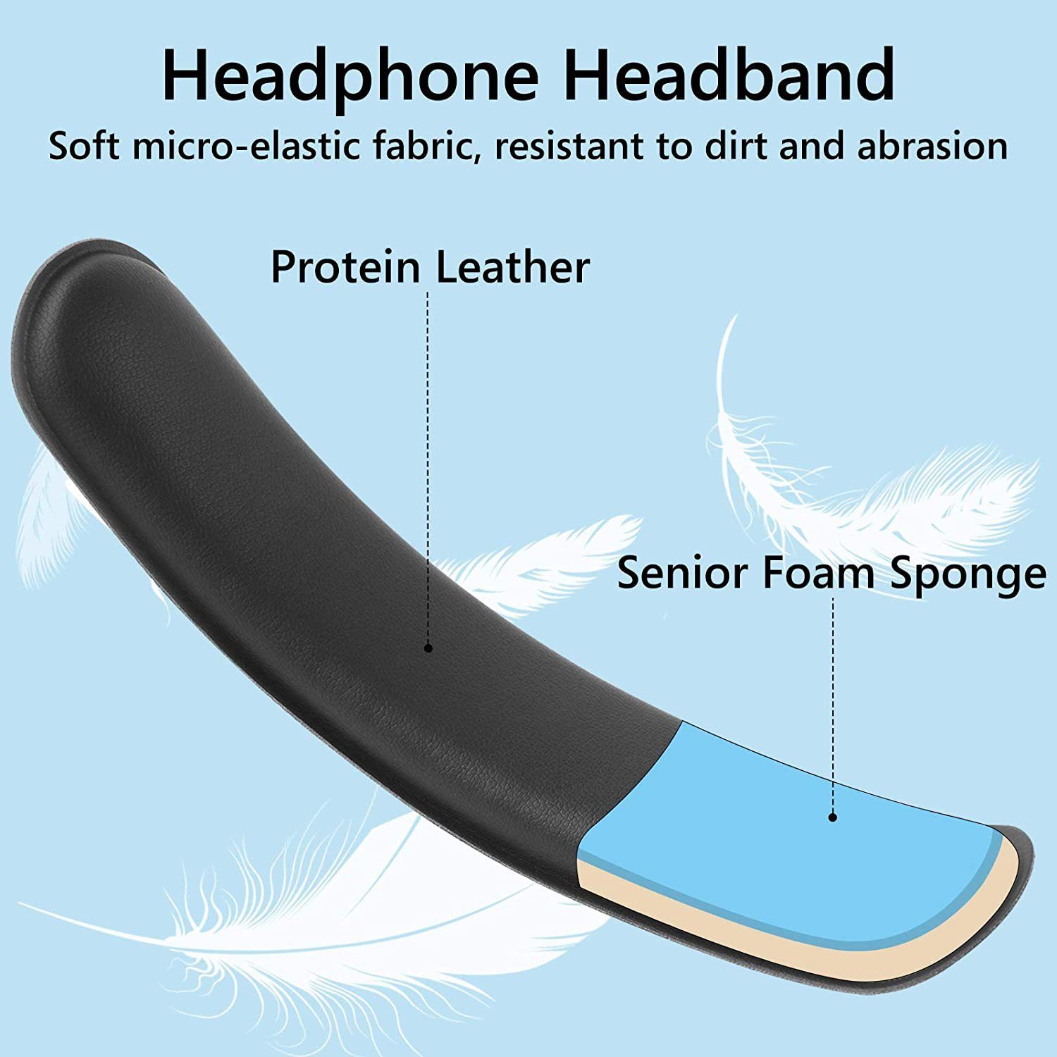 Leather Headband Pad Compatible with Headphones Replacement Band, Headset Head Cushion Cover Repair Part (Black) โ image 4