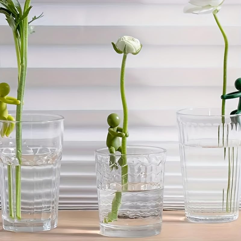 3 Pieces Plant Support Clips for Climbing Stems and Cut Flowers, Reusable Garden Ties for Indoor Plants, Vases and Flower Arranging, Green — image 4
