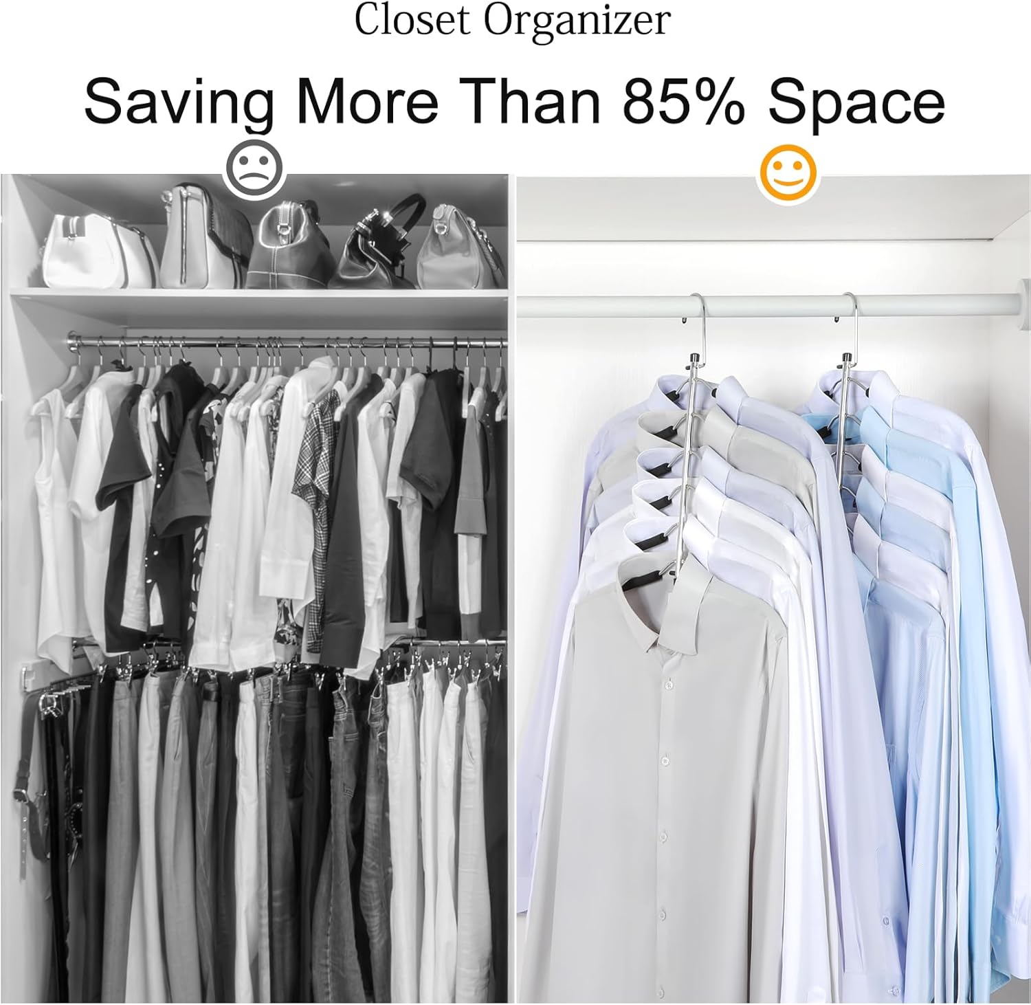 TOPIA HANGER Clothes Hanger Space Saving, 6 Tier Shirt Coat Hangers Space Saving No Bump Shoulder Hangers with No Slip Foam Padded Hangers Closet Organizers — image 2
