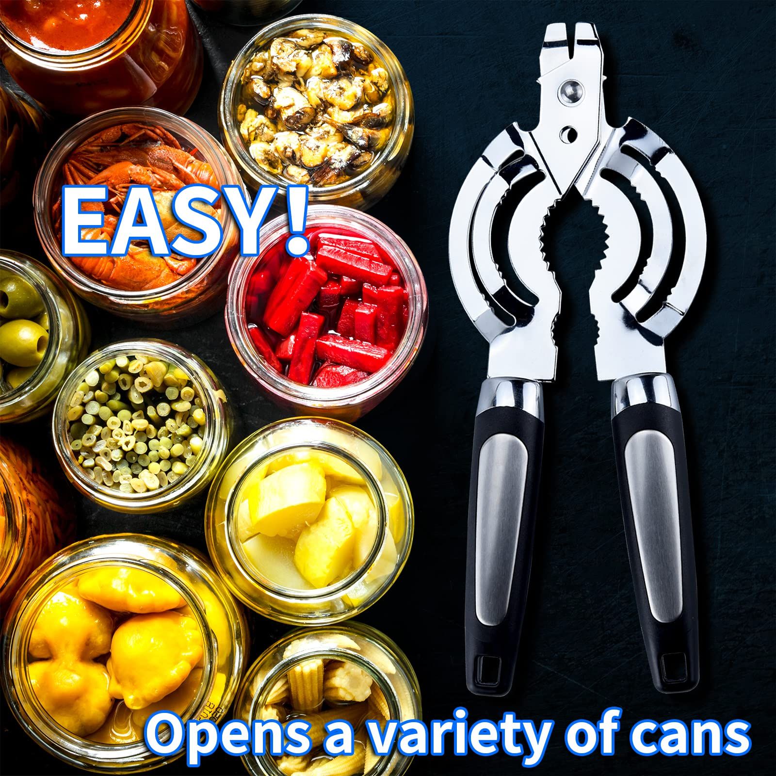 Multi Jar Opener for Weak Hands, Stainless Steel Jar Lid Opener, Beer Bottle Opener for Arthritic Hands, Seniors with Arthritis โ image 5