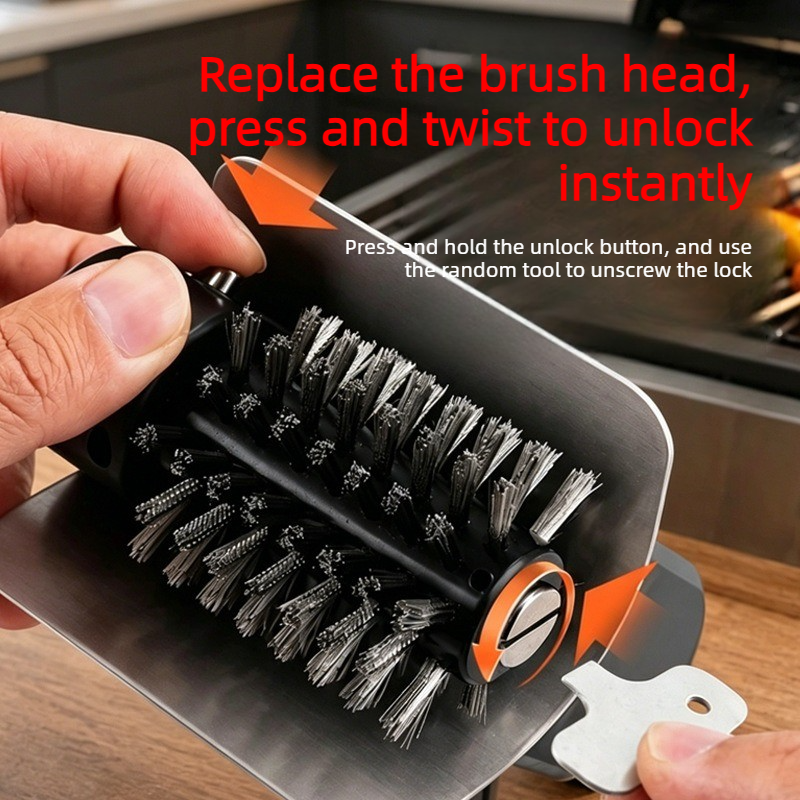 Rechargeable Electric Grill Brush, Stainless Steel Wire Roller BBQ Cleaner Tool Kit,Dual Brush: (Wire Brush + Scouring Pad Brush ) โ image 3