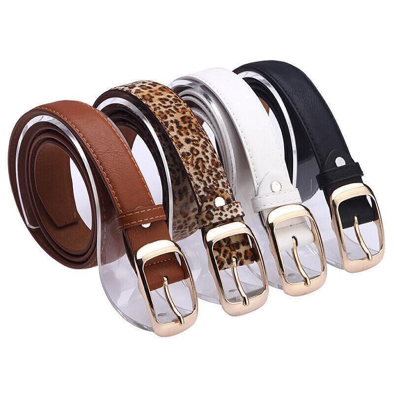 Ladies Leather Belt Classic Buckle Fashion Waist Strap for Jeans Dresses Casual - Brown โ image 3