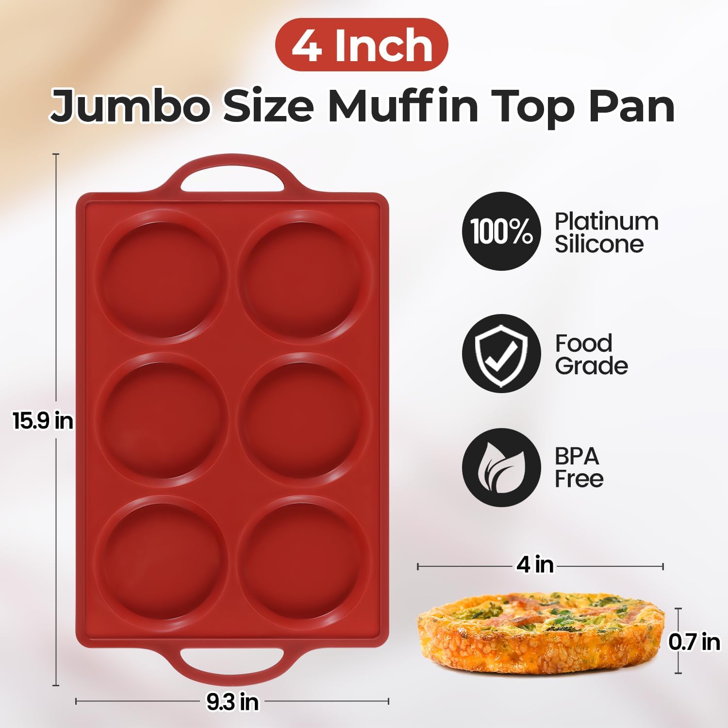 Silicone Muffin Top Pan & Metal Frame Round Egg Baking Pan β image 3