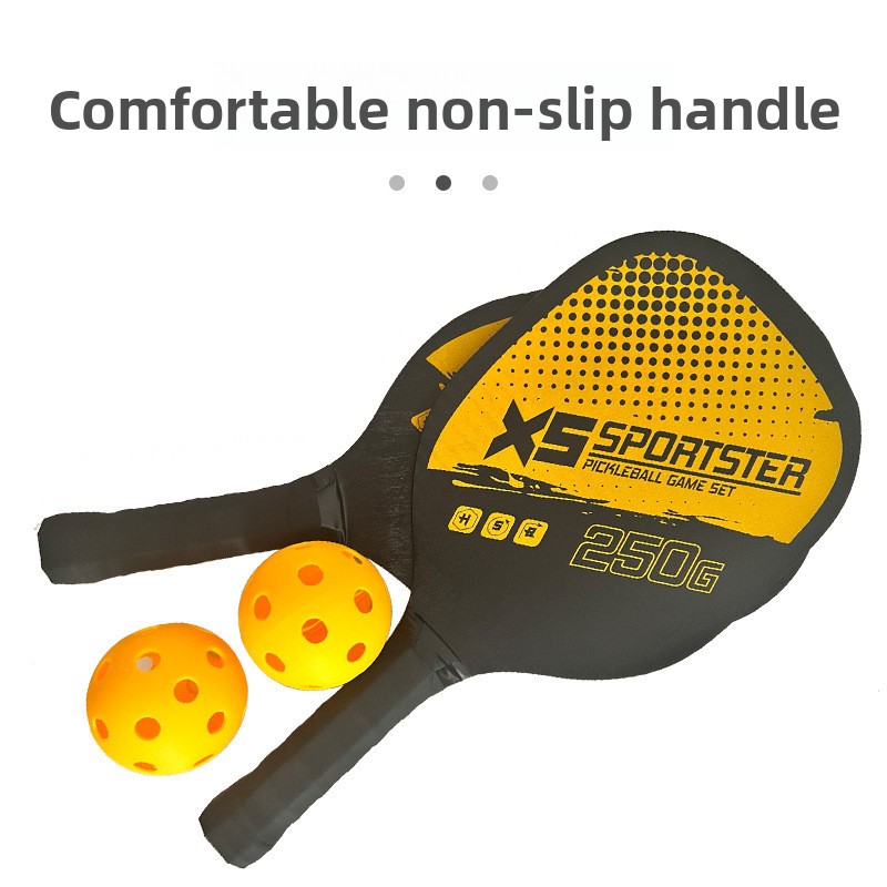 Yellow Pickleball Paddles Set of 2 Lightweight Wood Rackets with 4 Pickleballs and Carry Bag Outdoor Sports Equipment for Beginners โ image 3