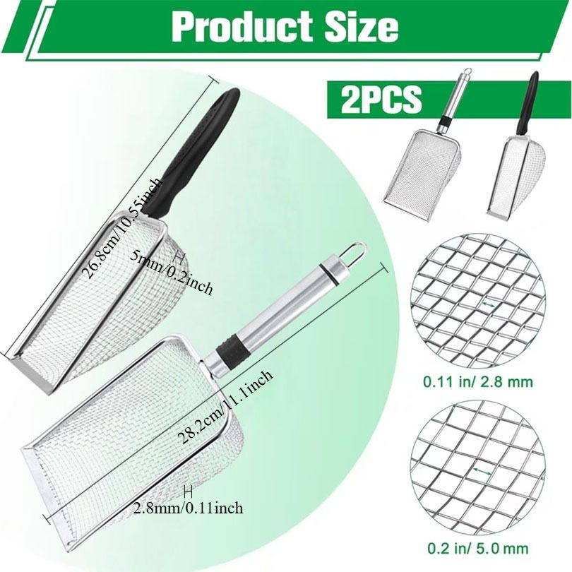 Stainless Steel Garden Sieve Scoop for Soil and Debris Separation-Silver โ image 3